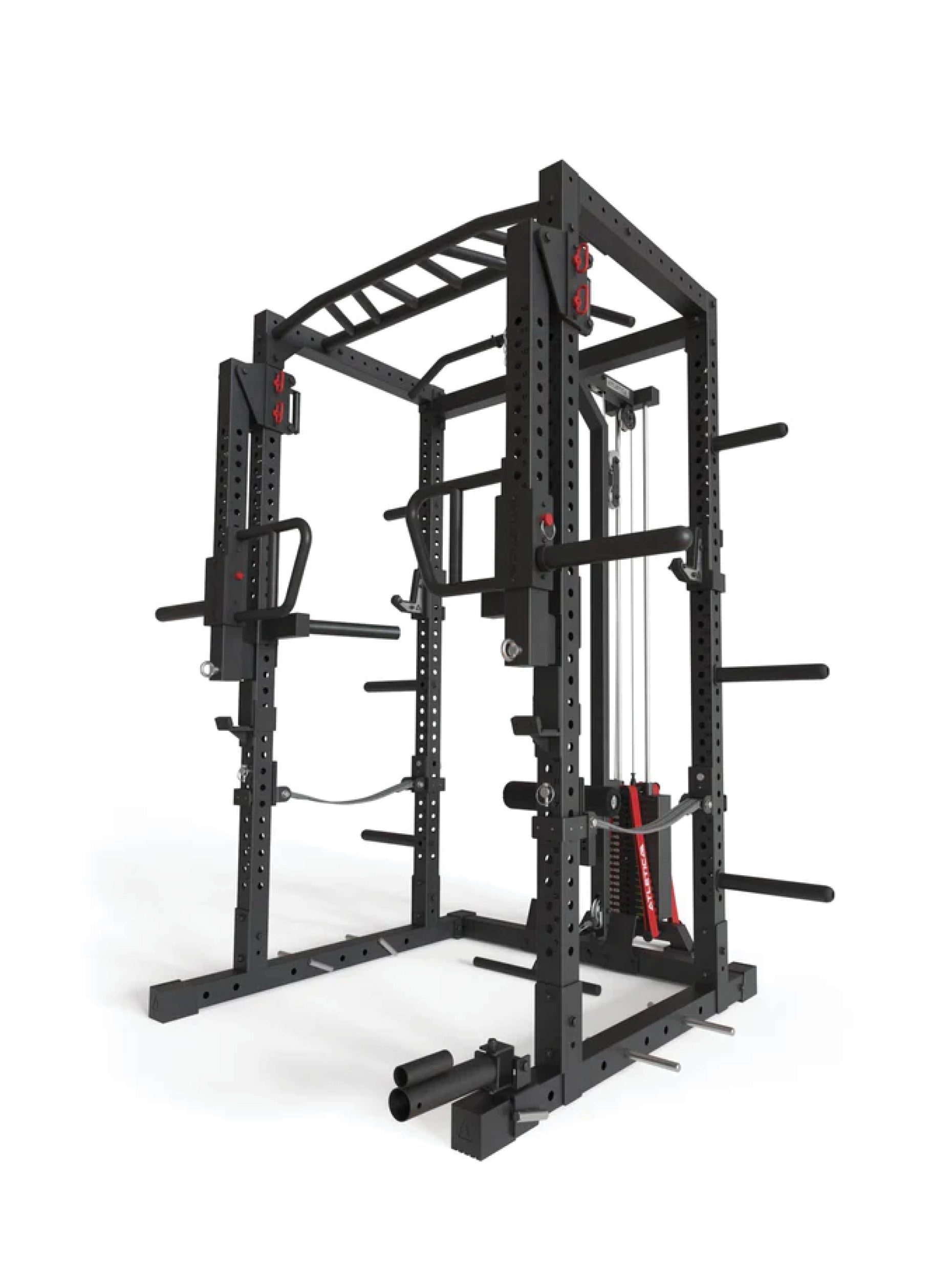 Power Rack R7-Helix: 90kg oder 120kg Stack Weight Squat Rack | Latzug & Jammer Arms | Safety Straps, J-Hooks, Dip & Pull-Up Bar, Landmine | in zwei Höhen verfügbar, 