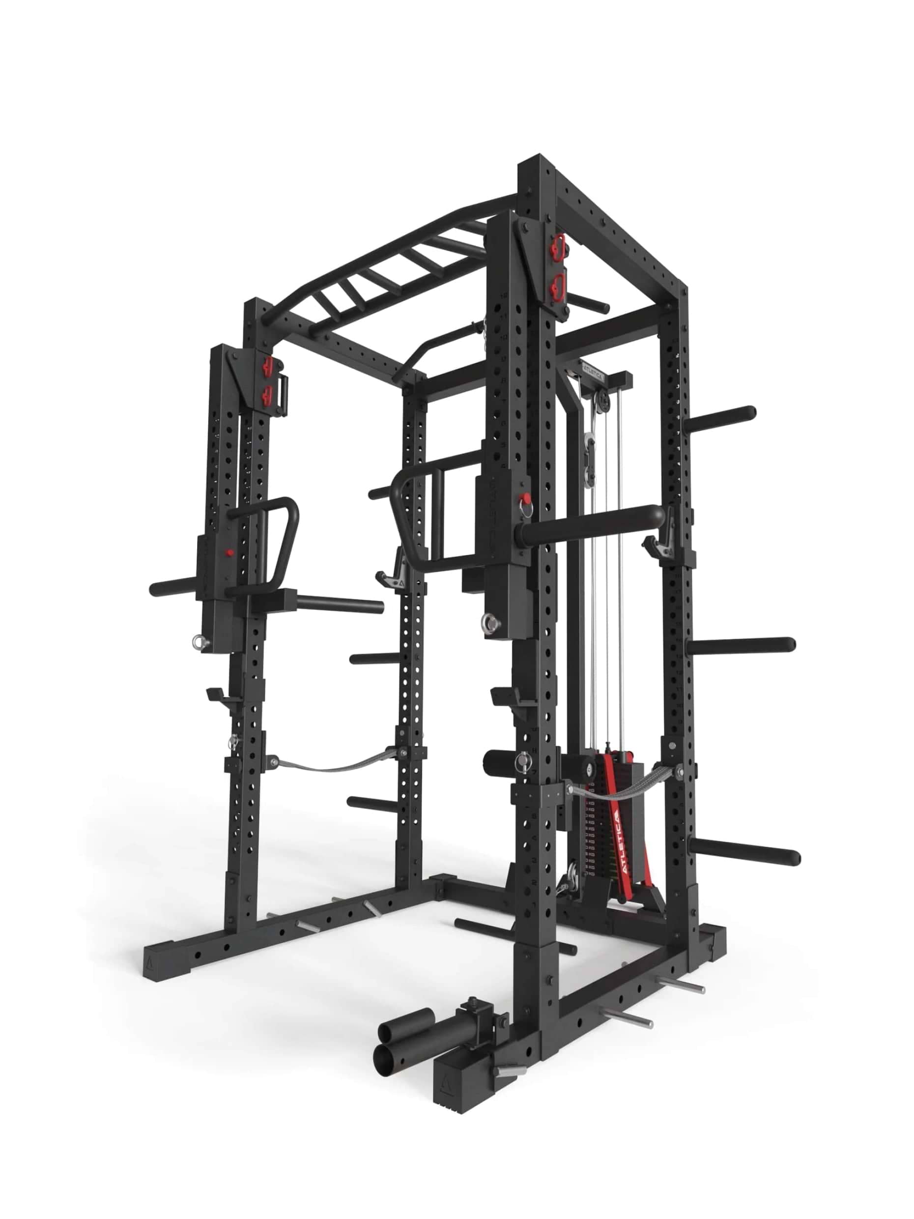Power Rack R7-Helix: 90kg oder 120kg Stack Weight Squat Rack | Latzug & Jammer Arms | Safety Straps, J-Hooks, Dip & Pull-Up Bar, Landmine | in zwei Höhen verfügbar, #size_224-cm