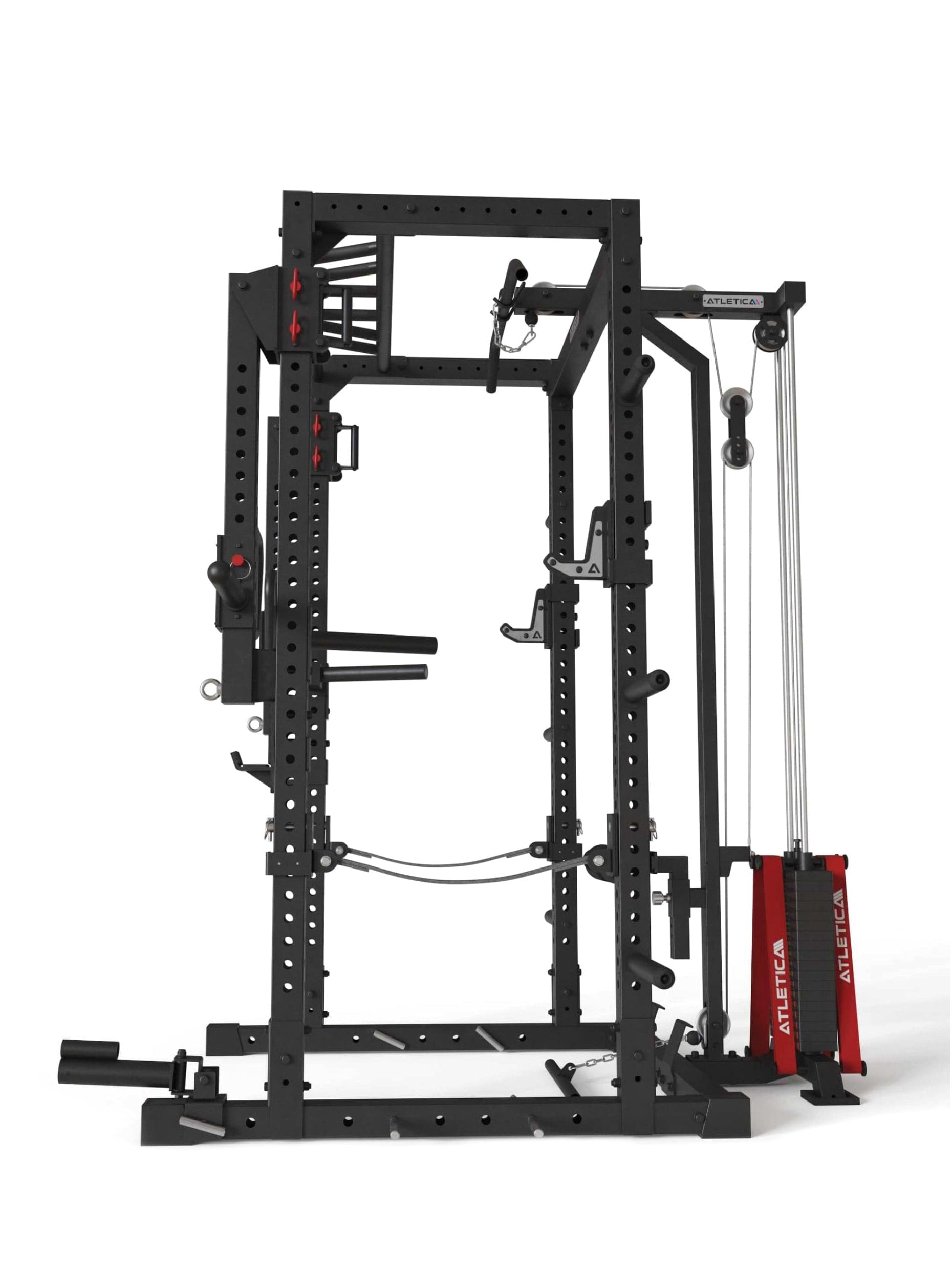 Power Rack R7-Helix: Latzug & Jammer Arms | Safety Straps, J-Hooks, Dip & Pull-Up Bar, Landmine,