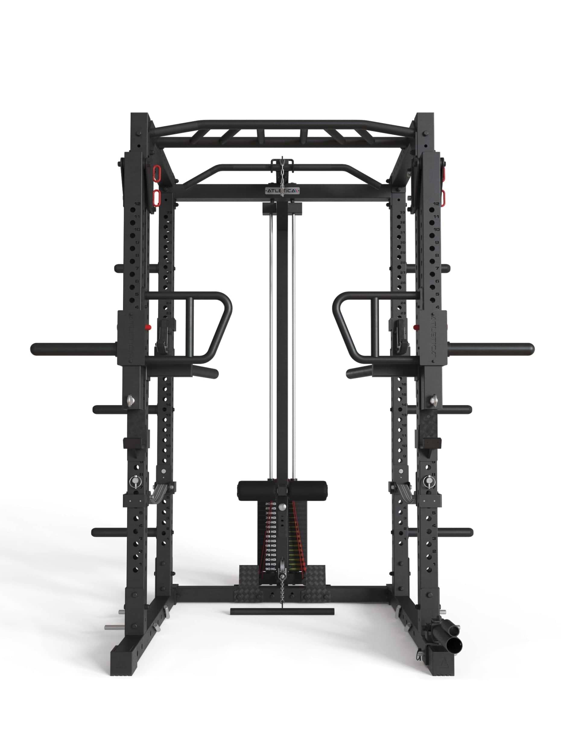 Full Rack R7-Helix: Latzug & Jammer Arms | Safety Straps, J-Hooks, Dip & Pull-Up Bar, Landmine | in zwei Höhen verfügbar,