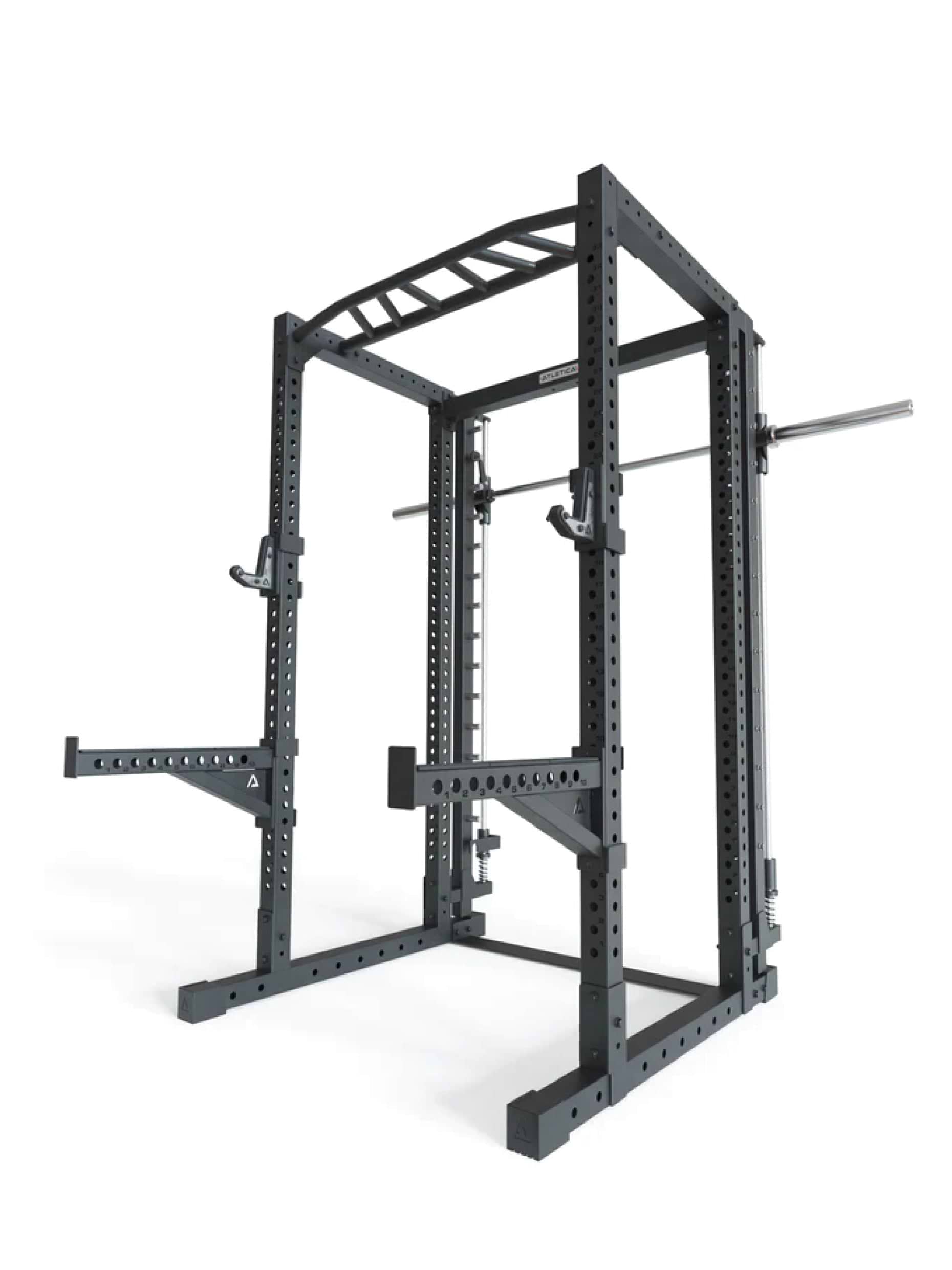 Power Rack R7-Reeve: Squat Rack mit Smith Machine und Klimmzugstange | Kompaktes Basisrack für Grundübungen | Calisthenics | Kniebeugen | Bankdrücken | Schulterdrücken | Rudern,