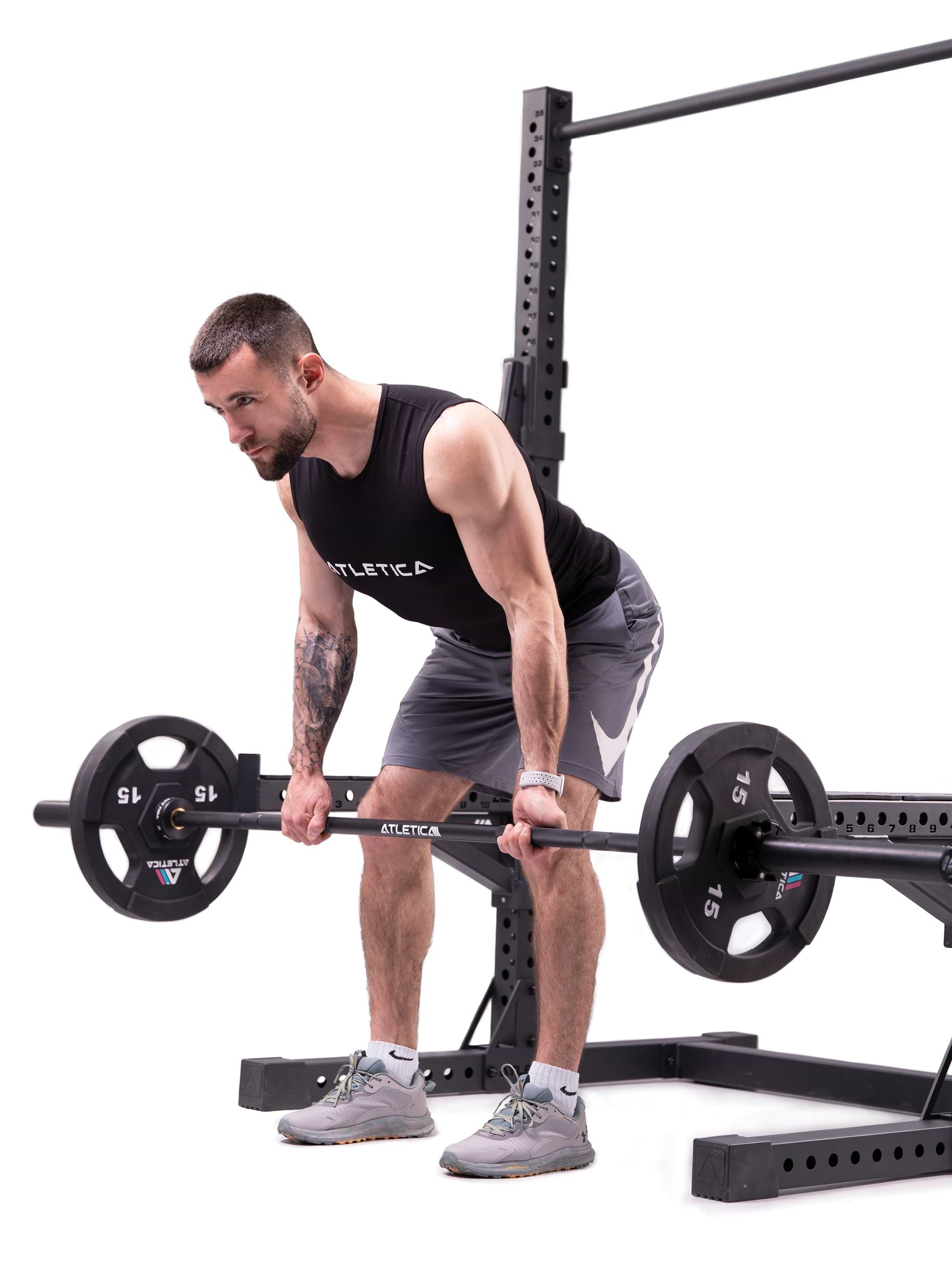 Power Rack, Squat Rack R7: Spotter Arms, weite J-Hooks inklusive 