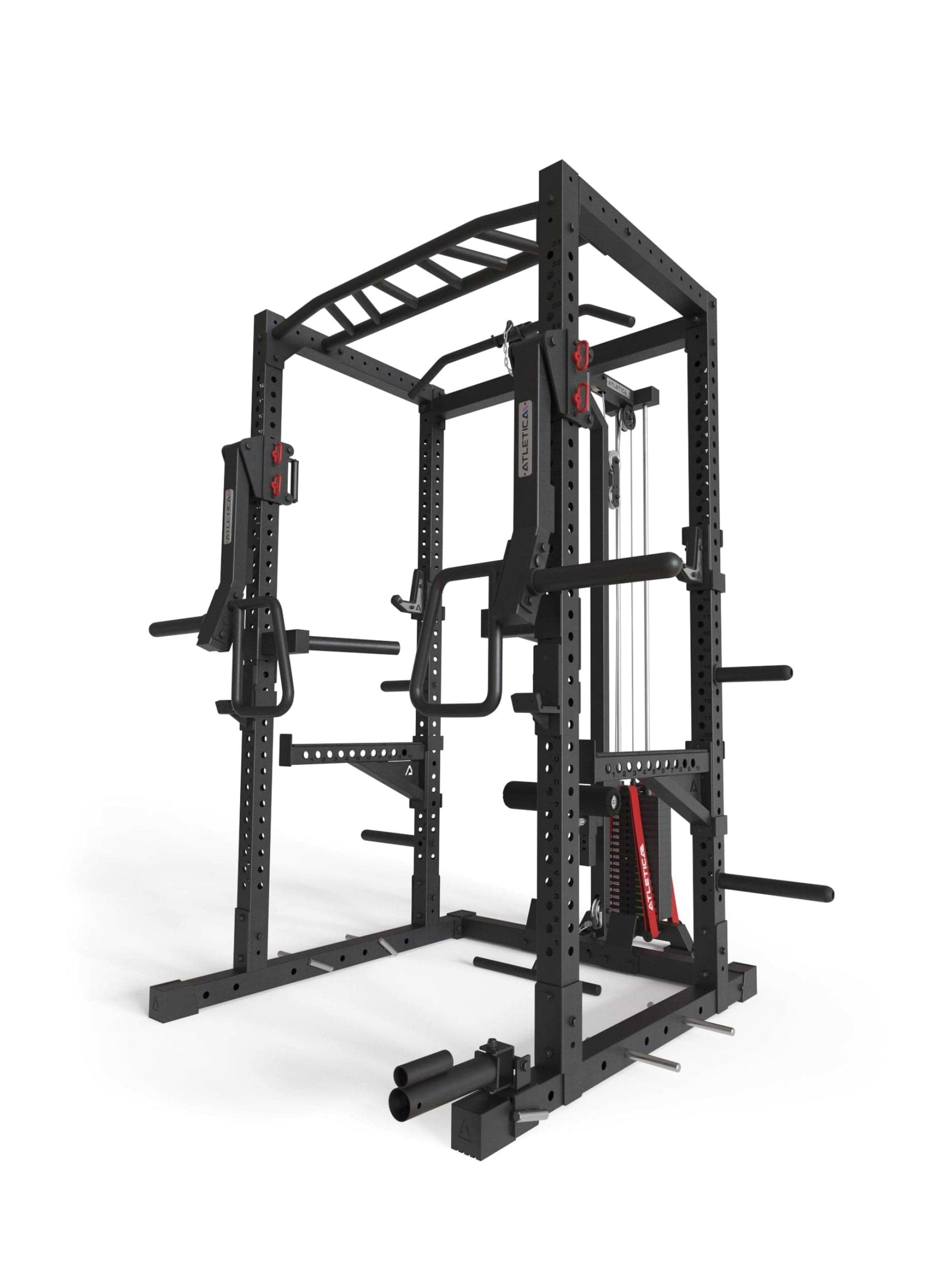 Power Rack R7-Stryker: 90kg oder 120kg. Squat Rack | Latzug, Ruderstation & Jammer Arms | Spotter Arms & Dip Station | J-Hooks Landmine| Weight Pins & Band Pegs | in zwei Höhen verfügbar, #size_224-cm