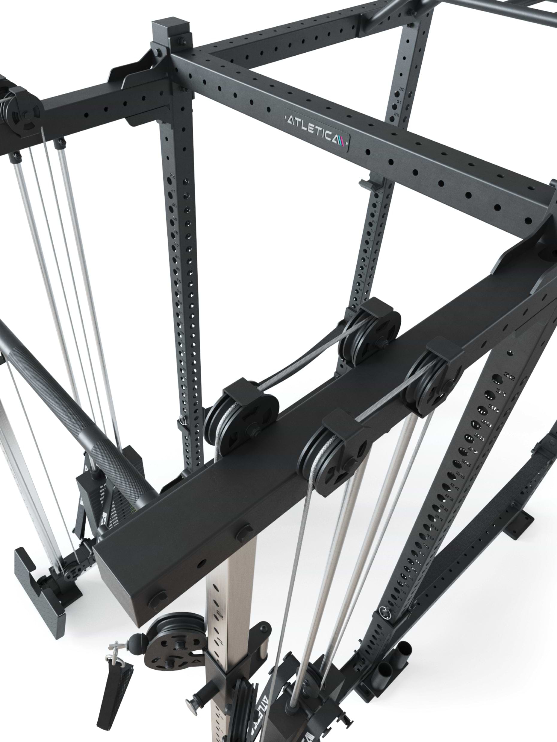 Power Rack R8-Duality Pro: 2x90 kg Double Stack, Multi-Grip Bar, Safeties, J-Hooks | 183x235 cm Grundfläche | 444 kg schwer