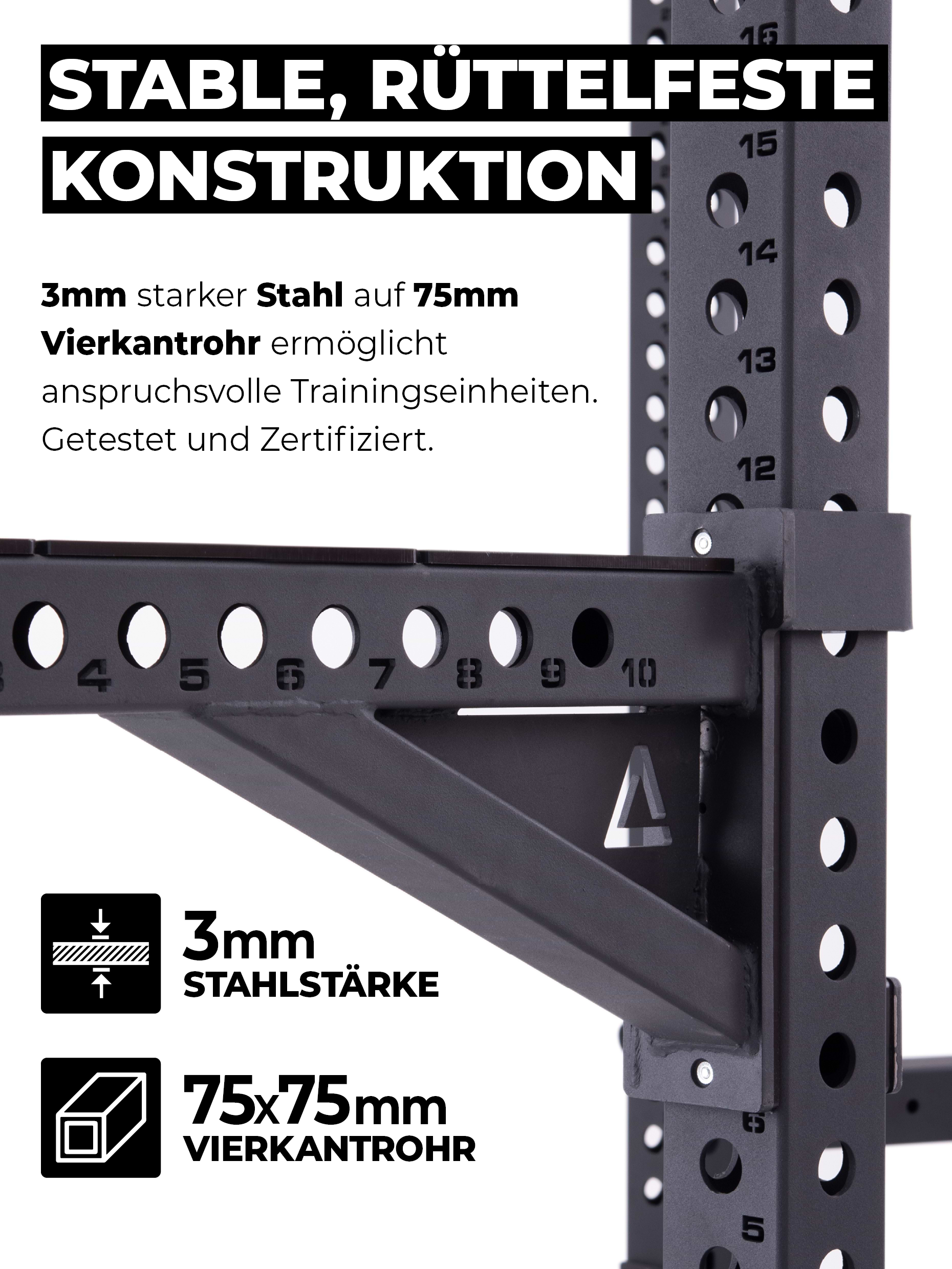 Power Rack R8-Blade: Full Rack mit Latzug | 213 kg schwer | Erweiterbar
