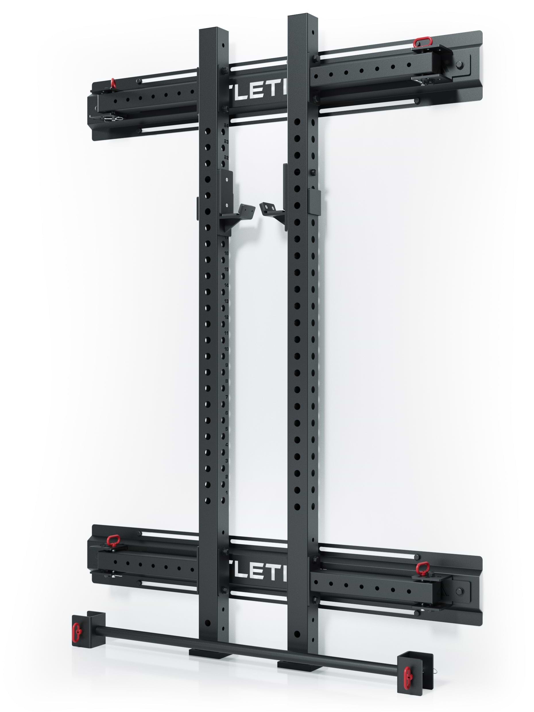 R7 Wall Rack - rack a parete pieghevole nero con fori, due ganci J