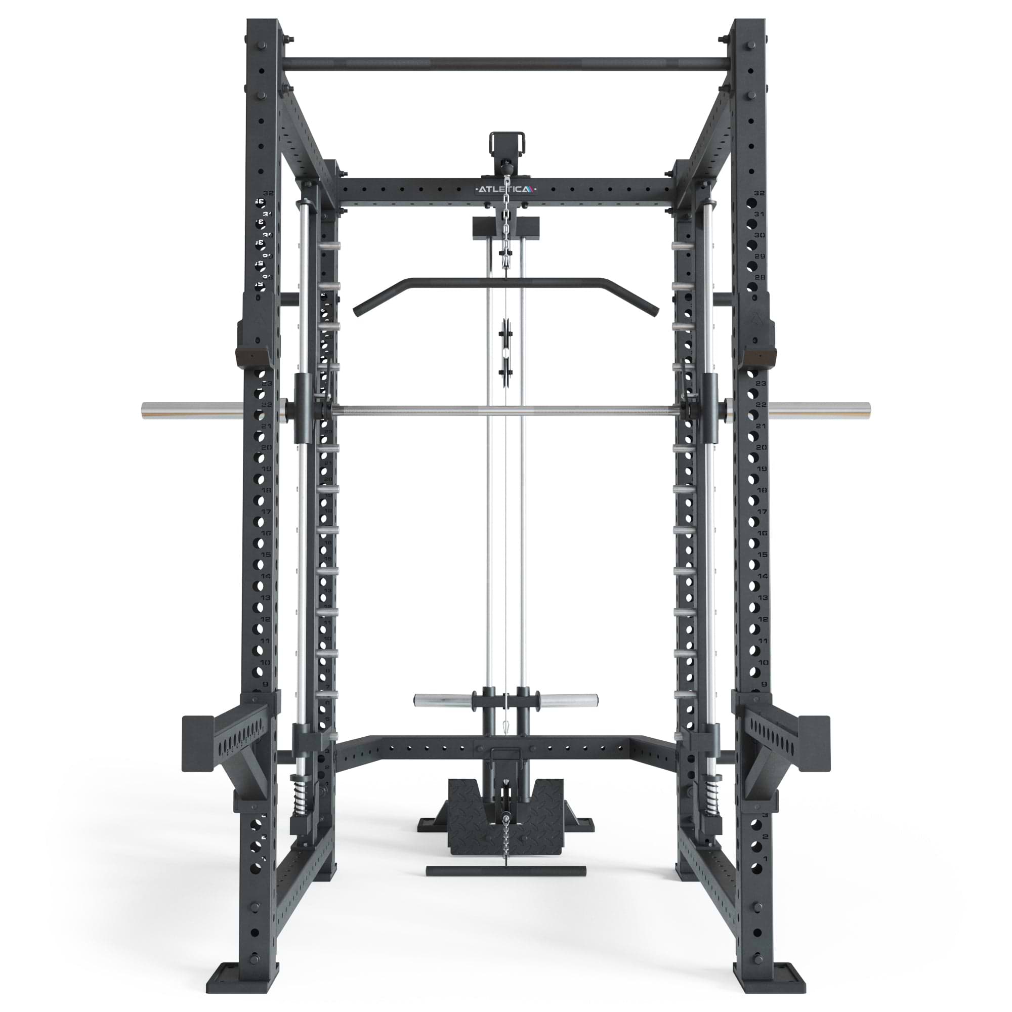 R8 Spectre Power Rack Long mit Plate Load von Atletica