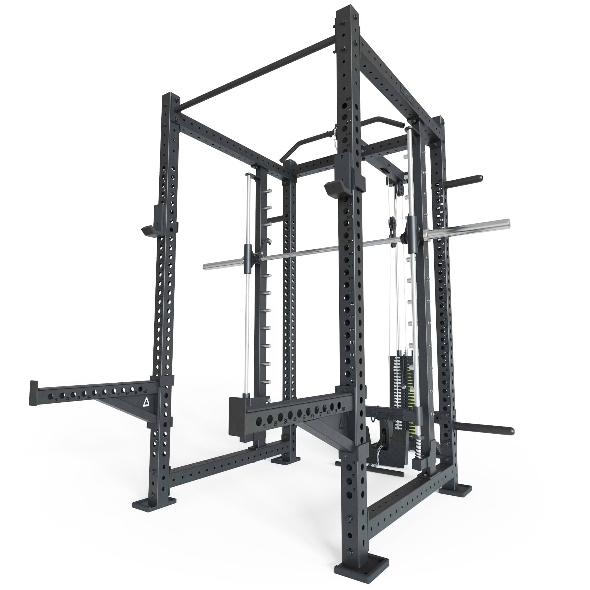 R8 Spectre Power Rack Long mit Kabelzug, Smith Machine und Steckgewichten