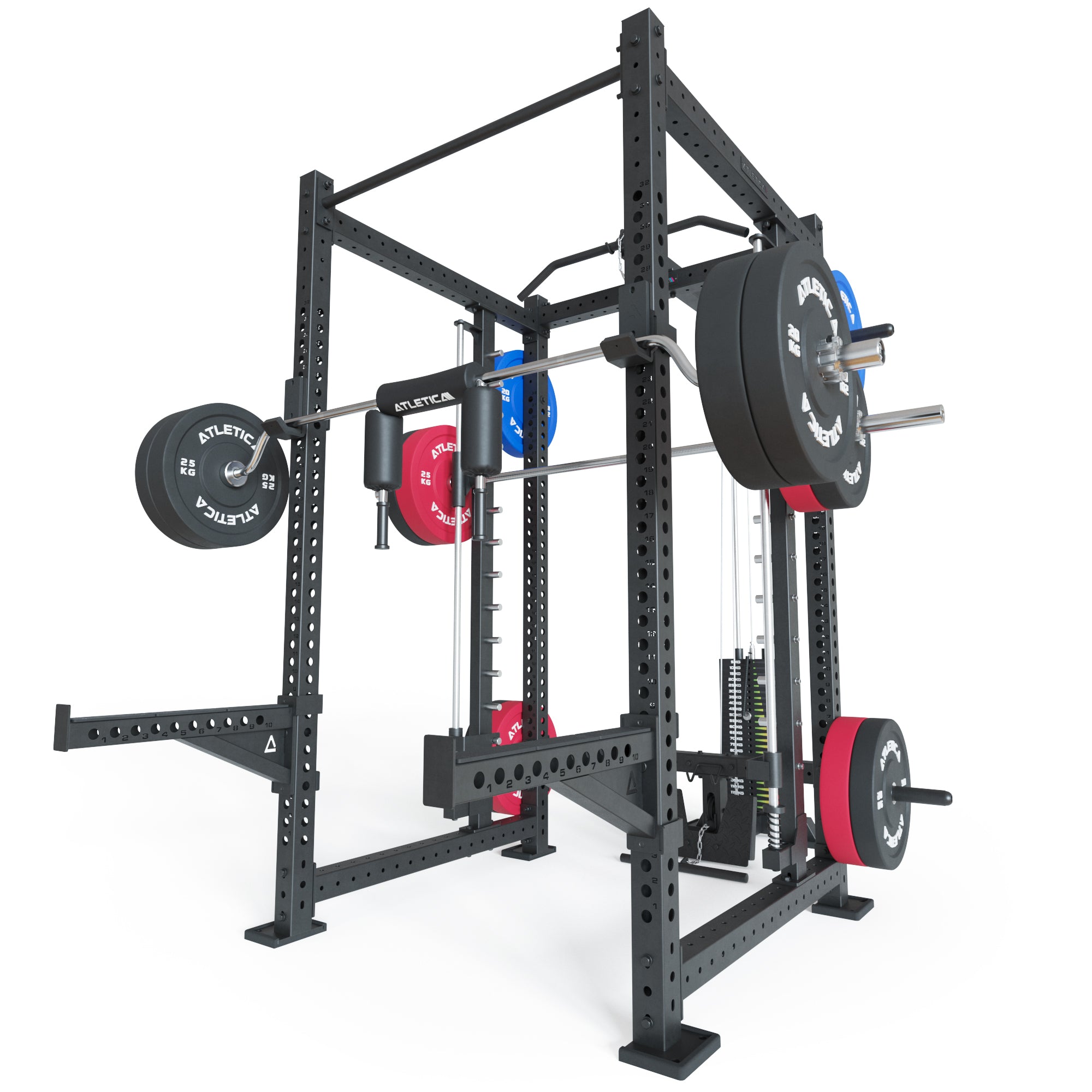 R8 Spectre Power Rack mit Bumper Plates und Steckgewichten 
