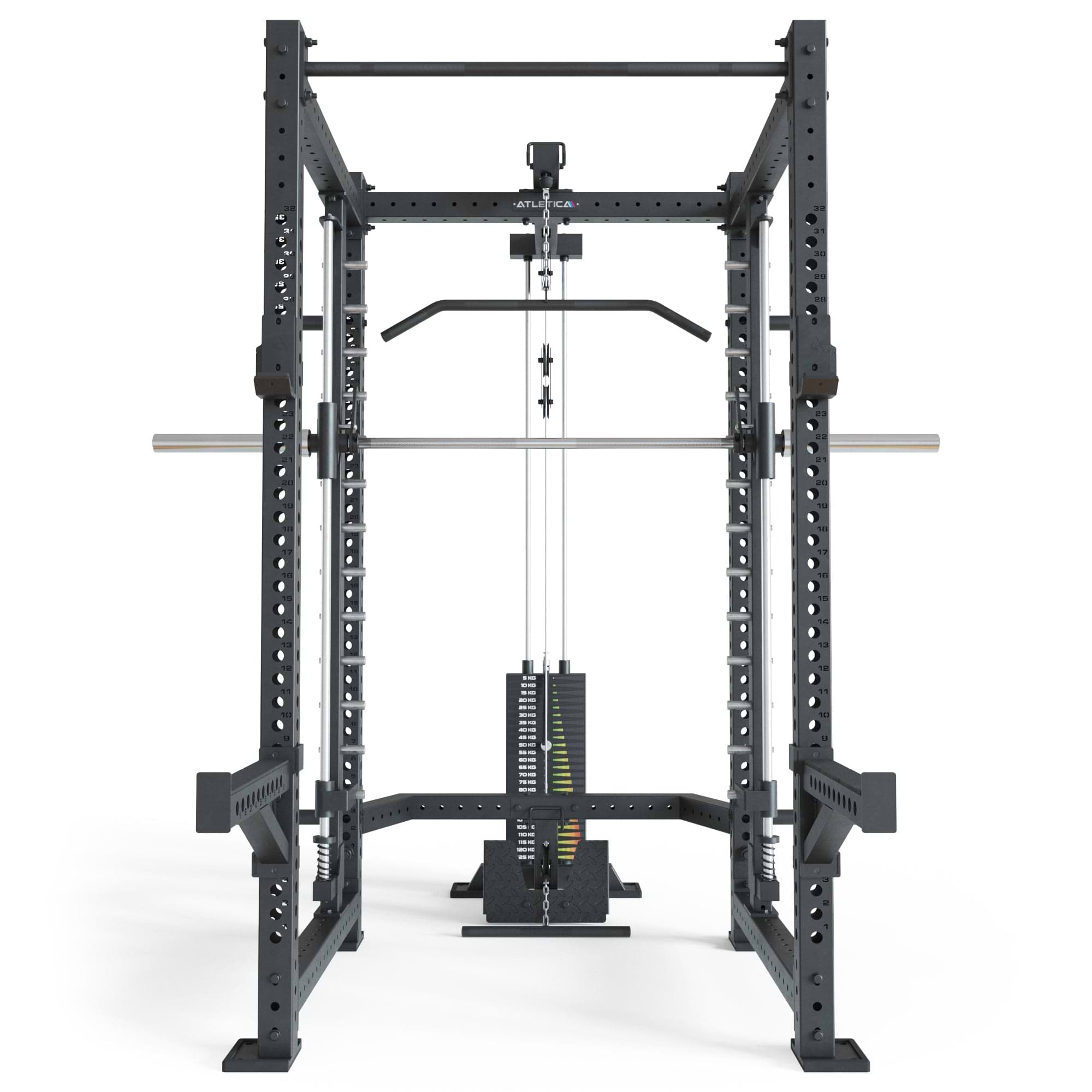R8 Power Rack Spectre Long mit Smith Machine, Steckgewichten und Klimmzugstange
