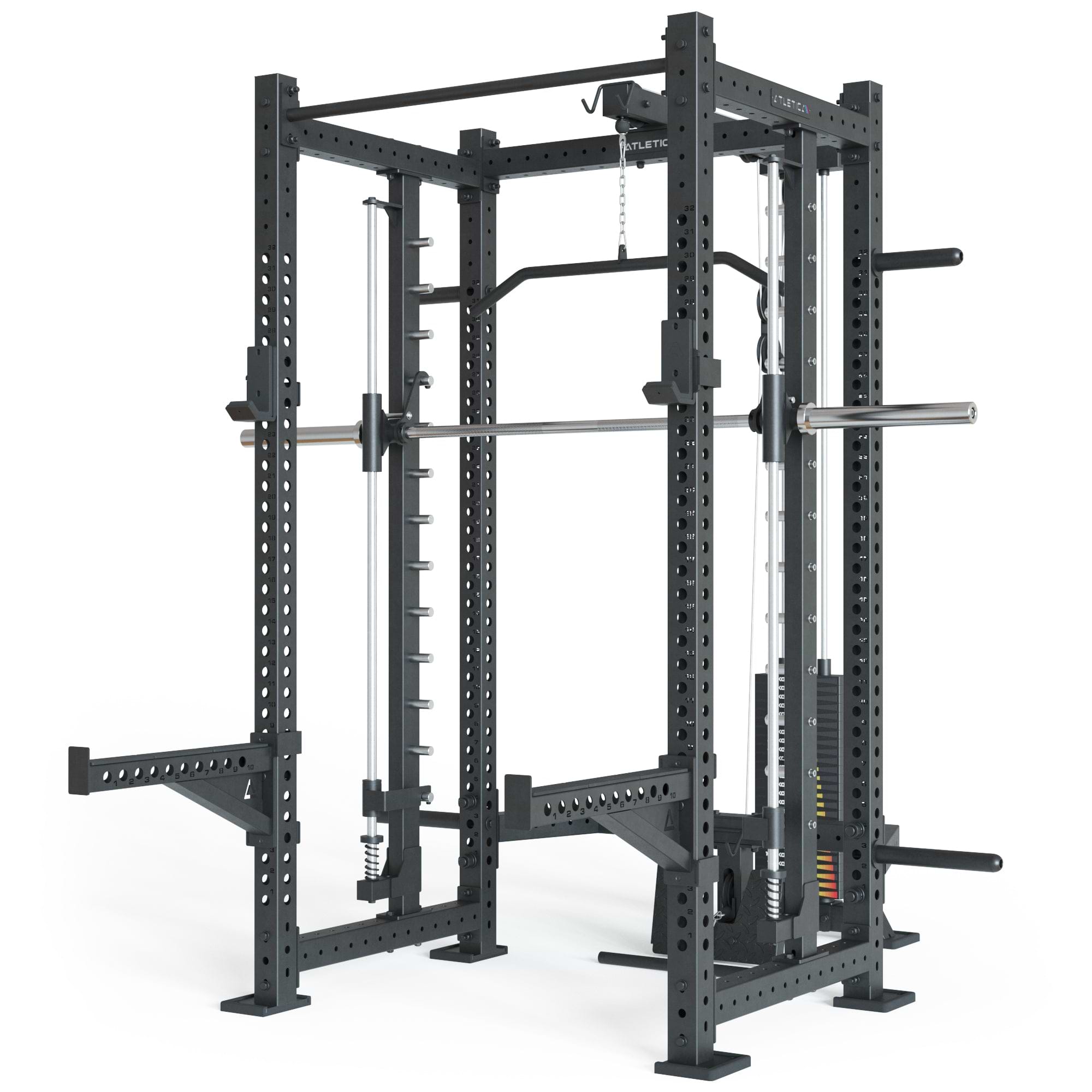 R8 Power Rack Spectre Mittel mit Smith Machine, Steckgewichten und Klimmzugstange