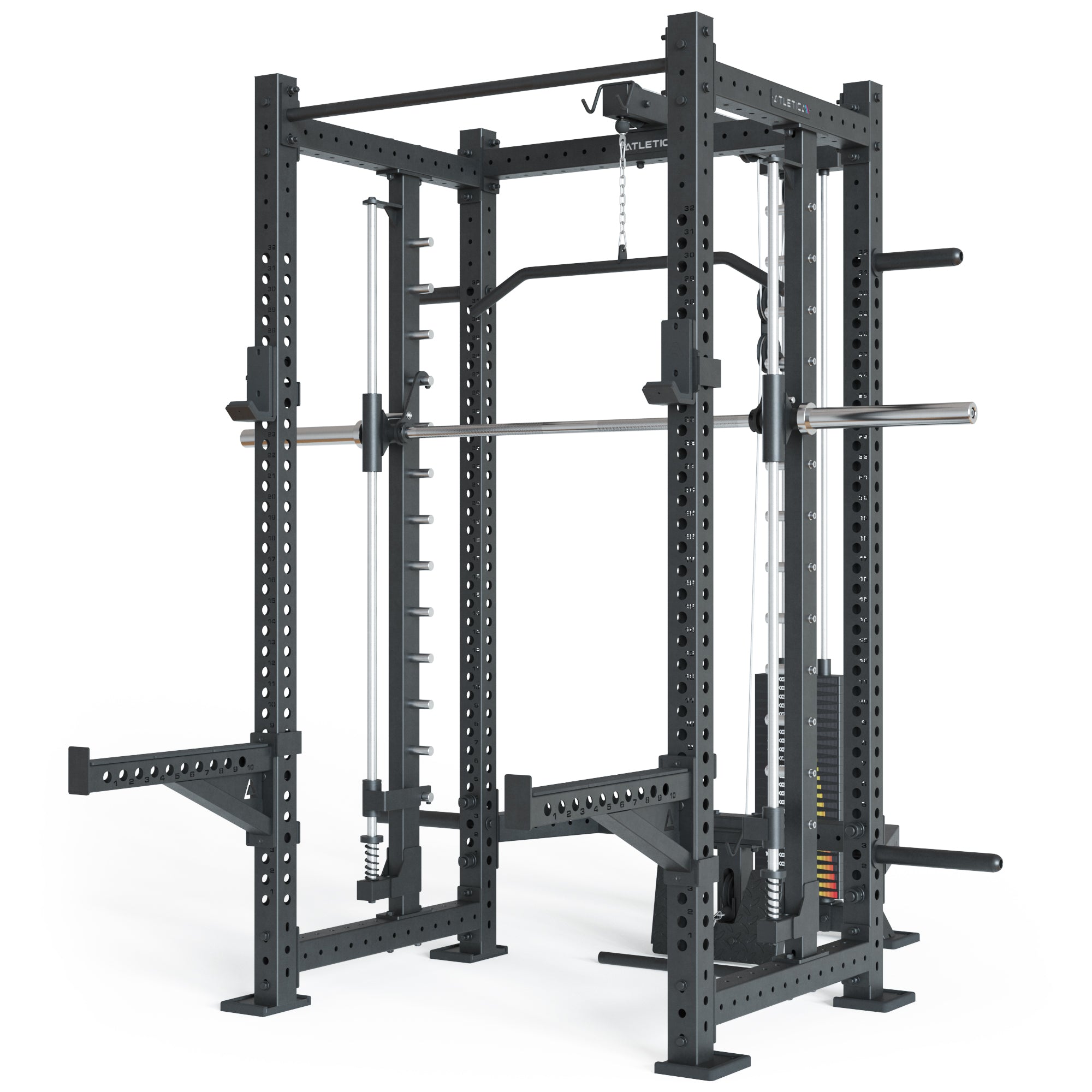 R8 Power Rack Spectre Mittel mit Smith Machine, Steckgewichten und Klimmzugstange