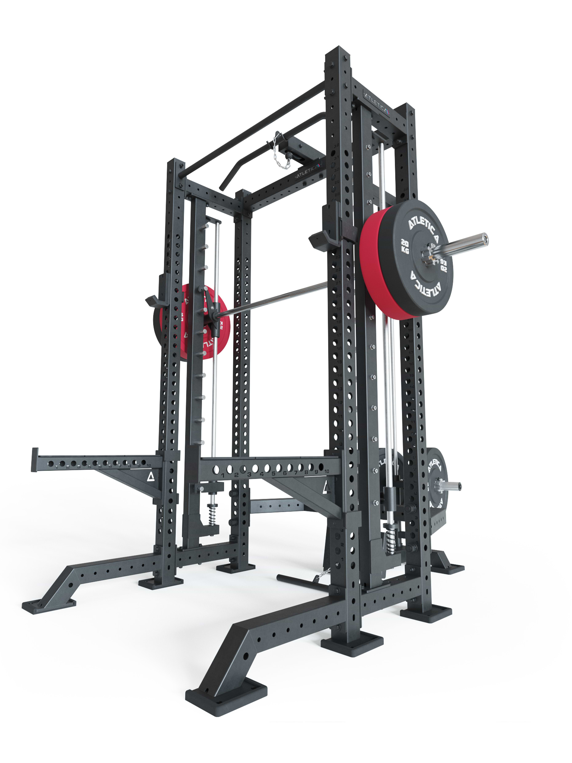 R8 SPECTRE Kurz: Power Rack, Smith Machine und Latzug Plate Loaded