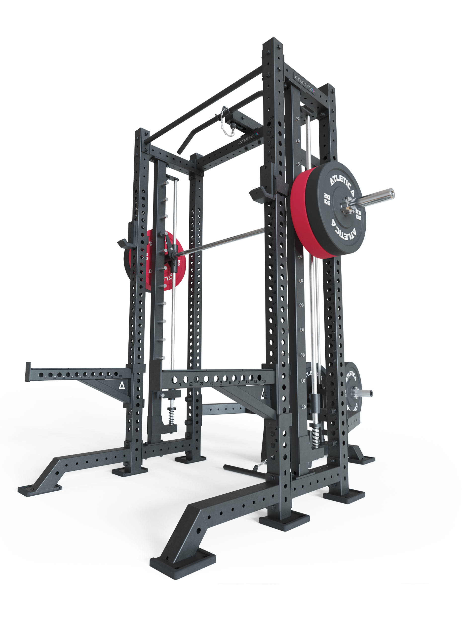 R8 SPECTRE Kurz: Power Rack, Smith Machine und Latzug Plate Loaded