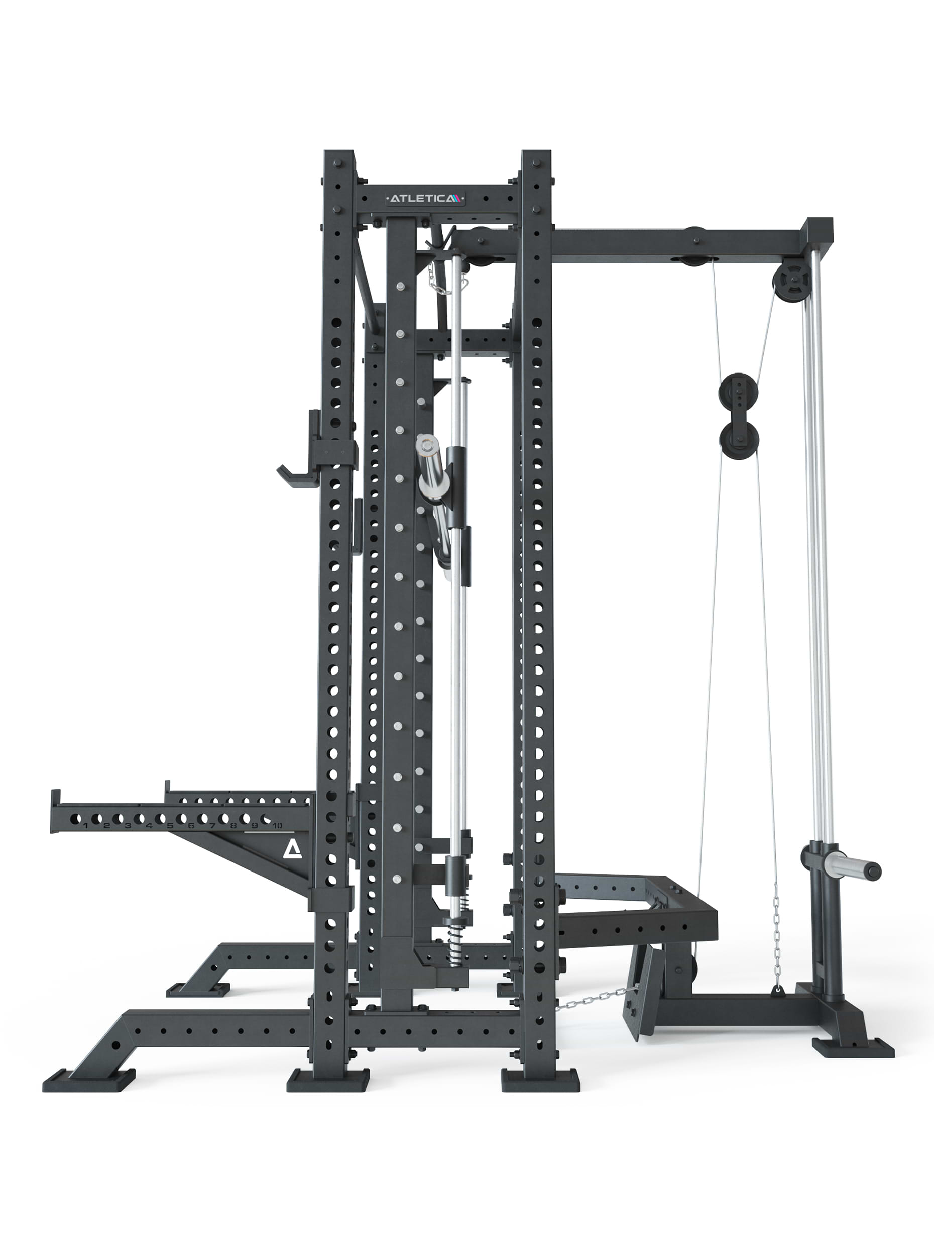 R8 Power Rack Spectre von Atletica: Kurz Version mit Plate Load Kabelzug