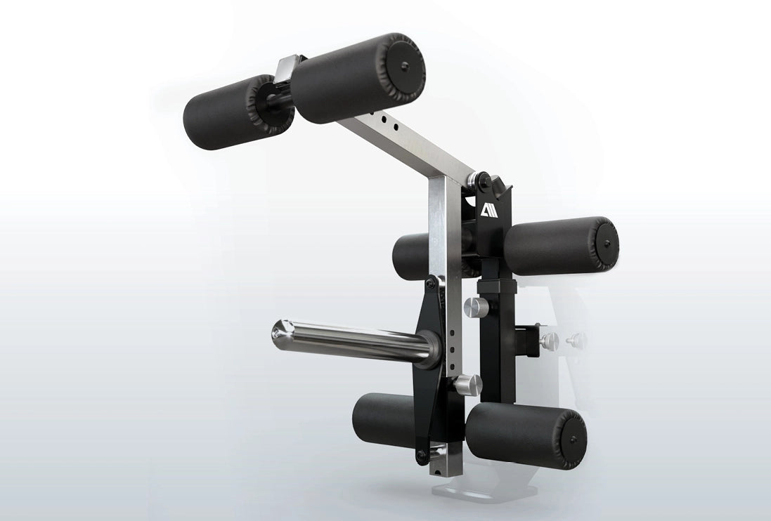 Atletica R7 EVO Fighter Power Rack mit integrierter EVO Leg Option und Beinrollen