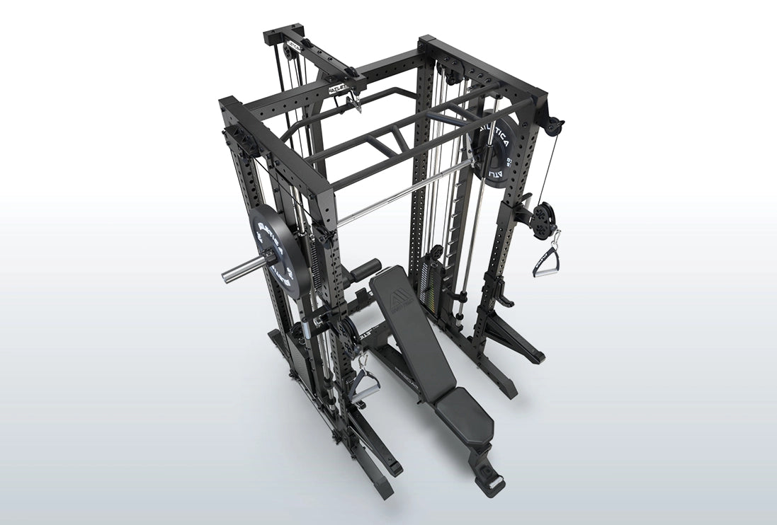 R7 EVO Fighter Power Rack mit kommerzieller Traglast, Kabelzügen und Hantelablagen