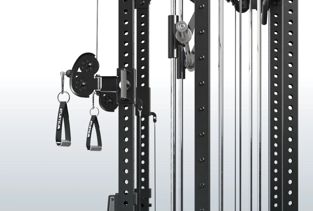 R7 EVO Fighter Power Rack einhändig verstellbarer Kabelzug mit Griffen und Führungsschienen