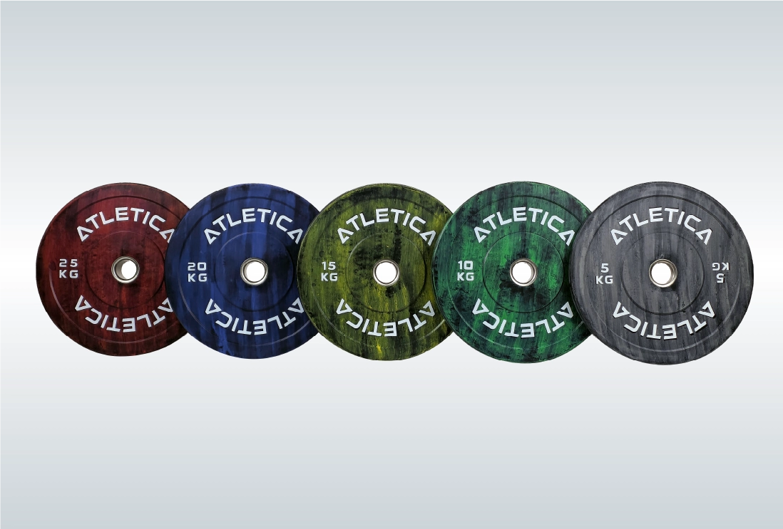 Atletica Fusion Bumper Plates Gewichte mit Edelstahlring 