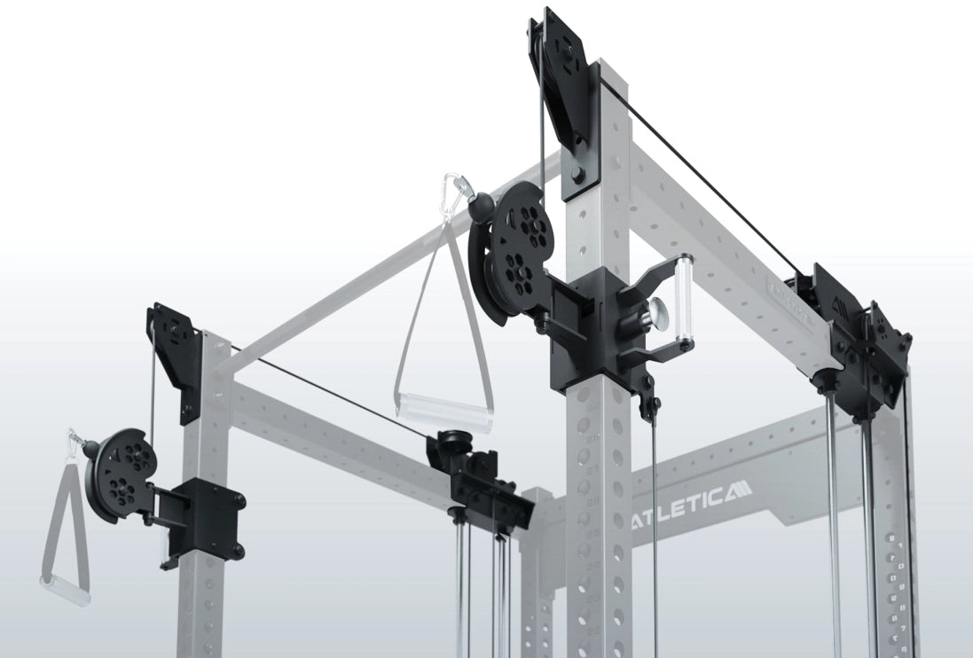 Atletica R8 Bradley 125kg Upgrade Kabelzug-Umlenkrollen mit 2:1 Übersetzung am Power Rack