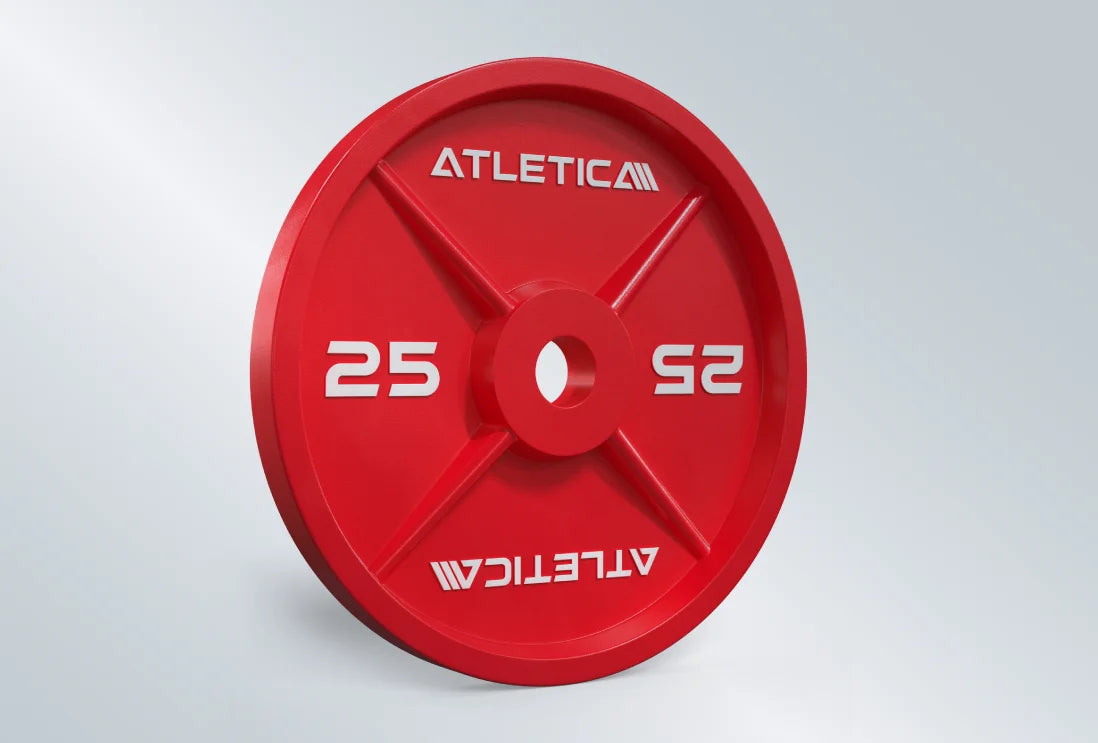 Color Iron Plate 25kg Atletica Hantelscheibe in rot