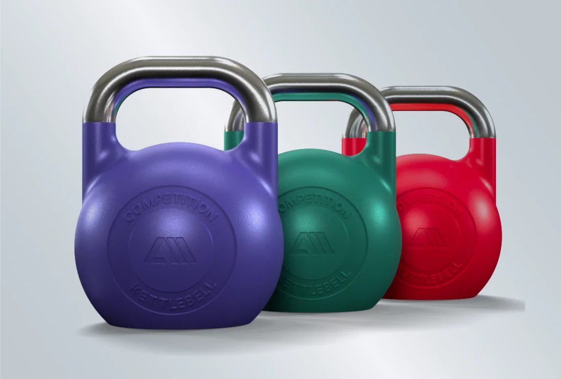 Atletica Competition Kettlebells in lila, grün und rot