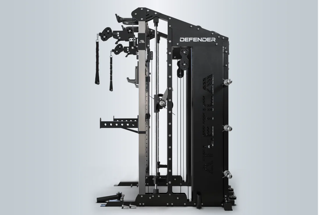 Kraftstation Defender von Atletica: gefertigt aus hochwertigen Edelstahl-Uprights