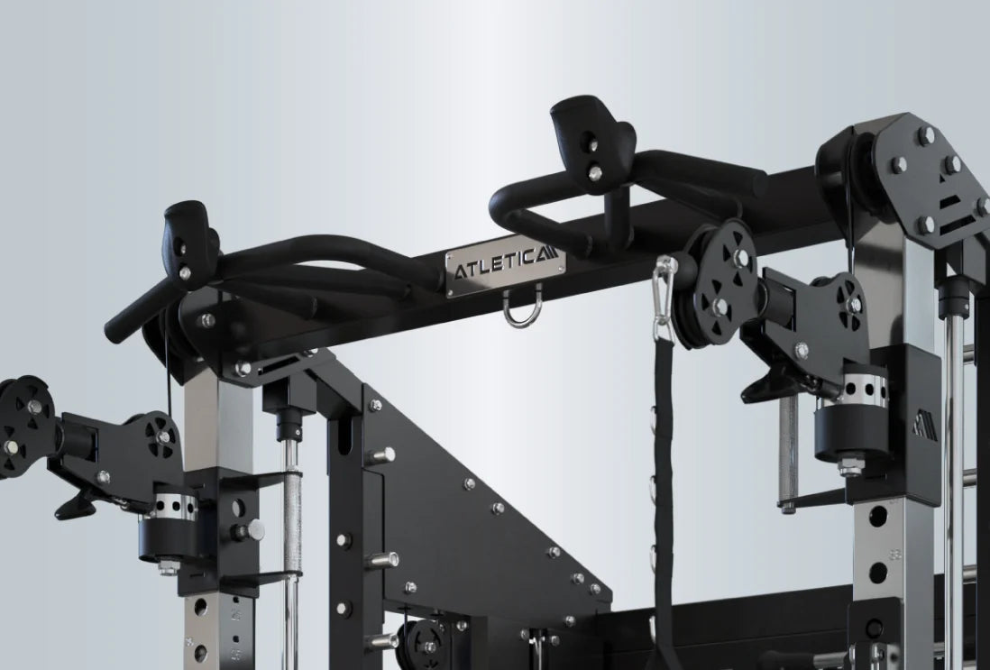 Atletica Defender Multipresse mit Chin-up-Bar inklusive Rock-Climbing Modul für funktionelles Greifkraft-Training