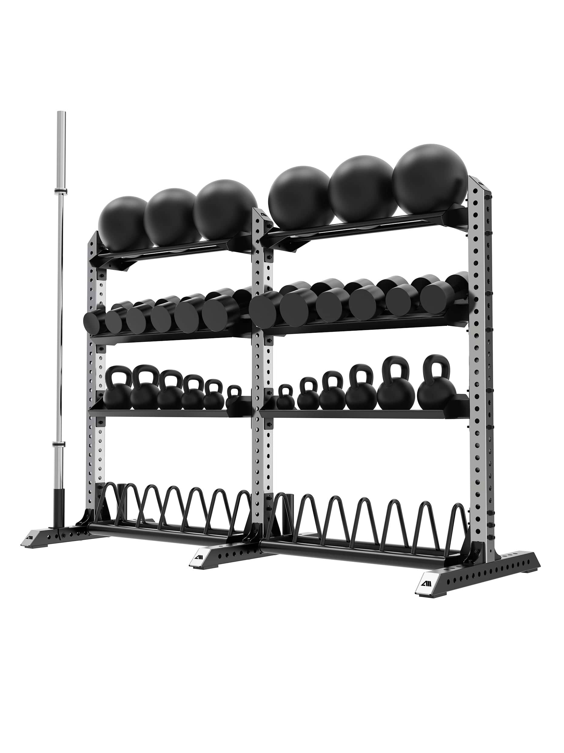 Rampage Premium Kraftstation von Atletica – Ablage für Kettlebells, Wall Balls, Kurzhanteln und Hantelscheiben