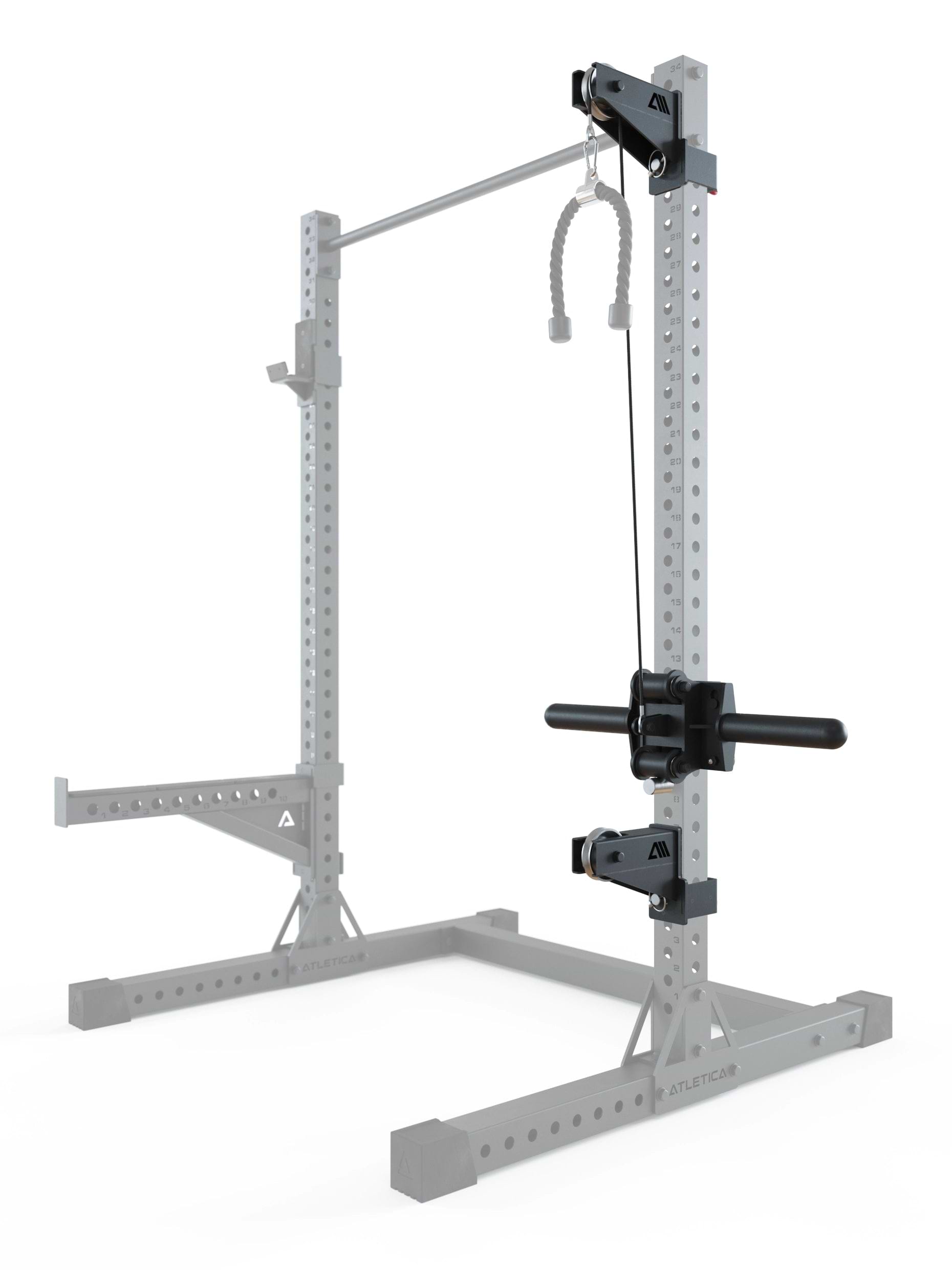 Zubehör R7 Serie: Oberer Kabelzug-Anbau | Gewichtsschlitten mit 3 Führungsrollen | Mehr Übungsvielfalt an Deinem R7 Power Rack