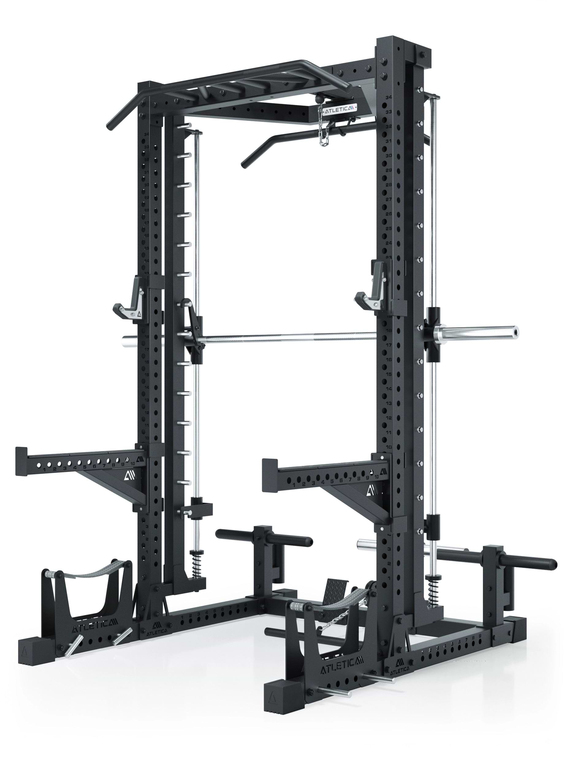 ATLETICA R7 Squat Rack met lat pulley en Smith Machine Nemesis 70x70 uprights R7 serie 