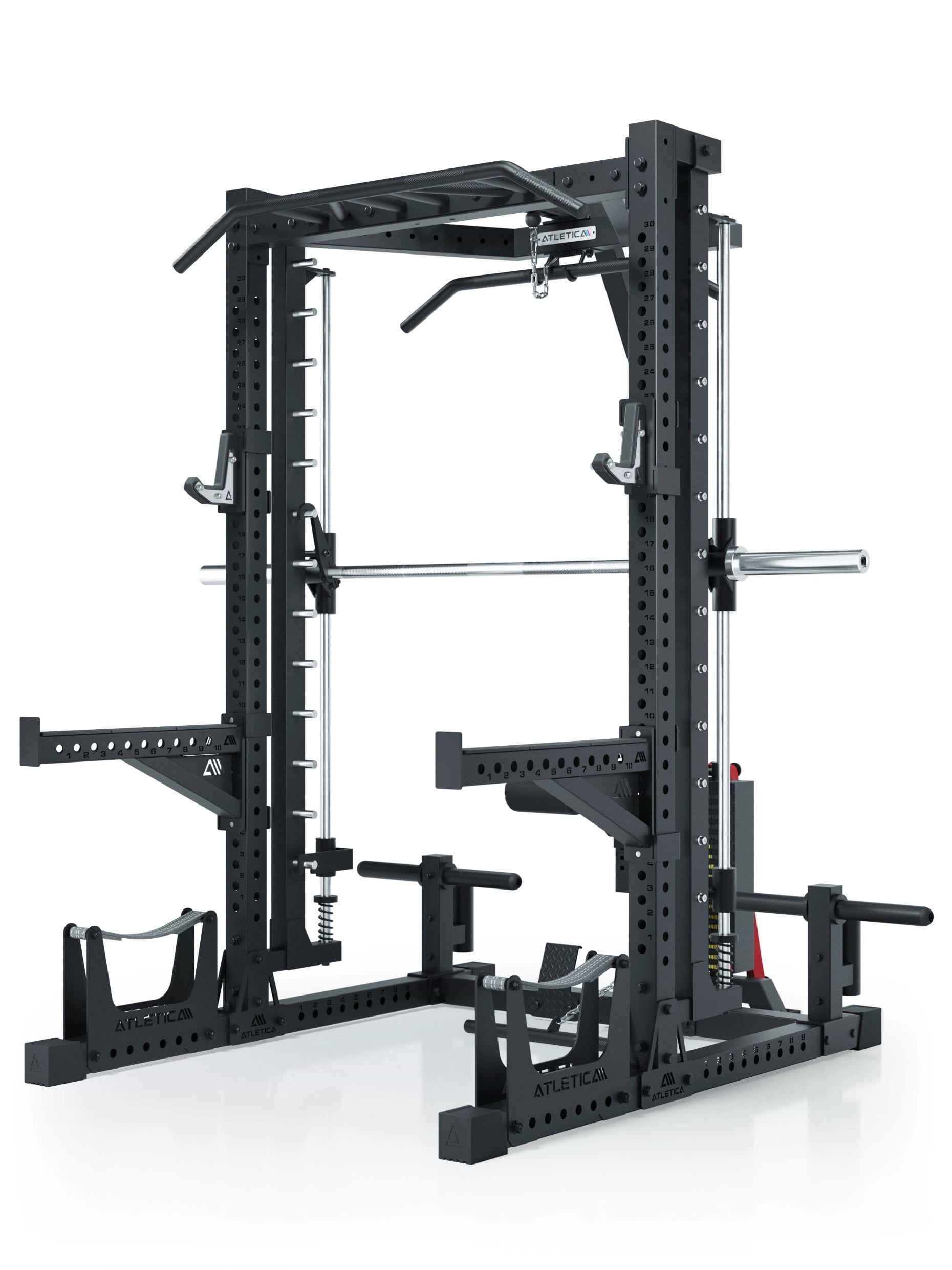 ATLETICA R7 Squat Rack met Smith Machine en 125 kg lat pulley Nemesis 70x70 uprights R7 serie 