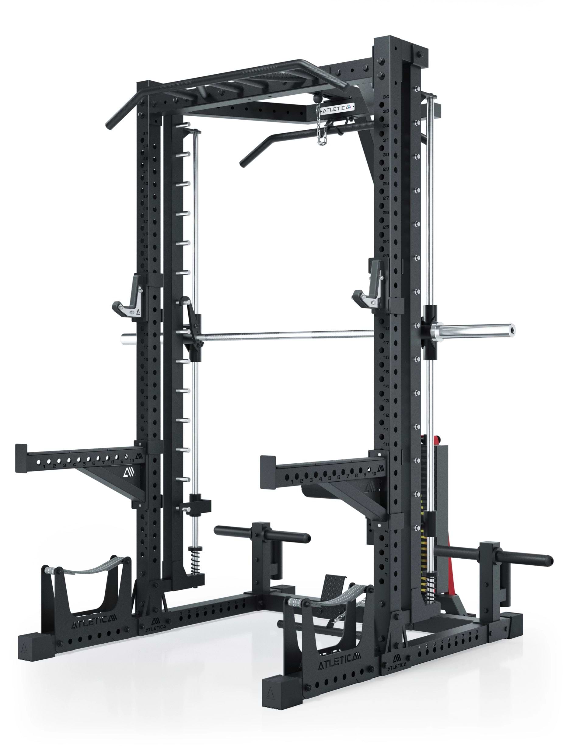 R7 Squat Rack met Smith Machine en 125 kg lat pulley Nemesis 70x70 uprights R7 Serie 