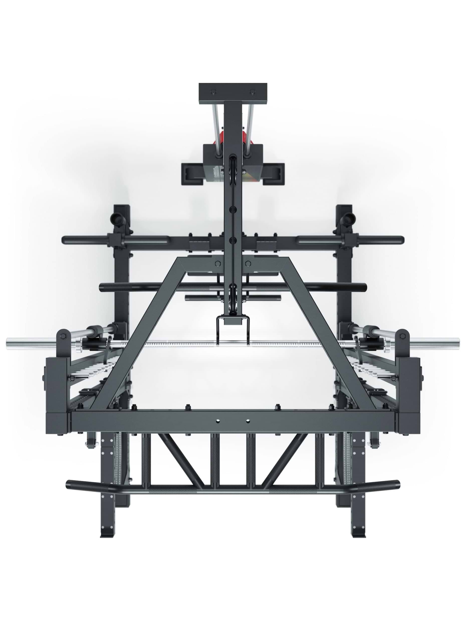 R7 Nemesis Smith Machine Squat Rack met 125 kg lat pulley 70x70 uprights R7 Serie 