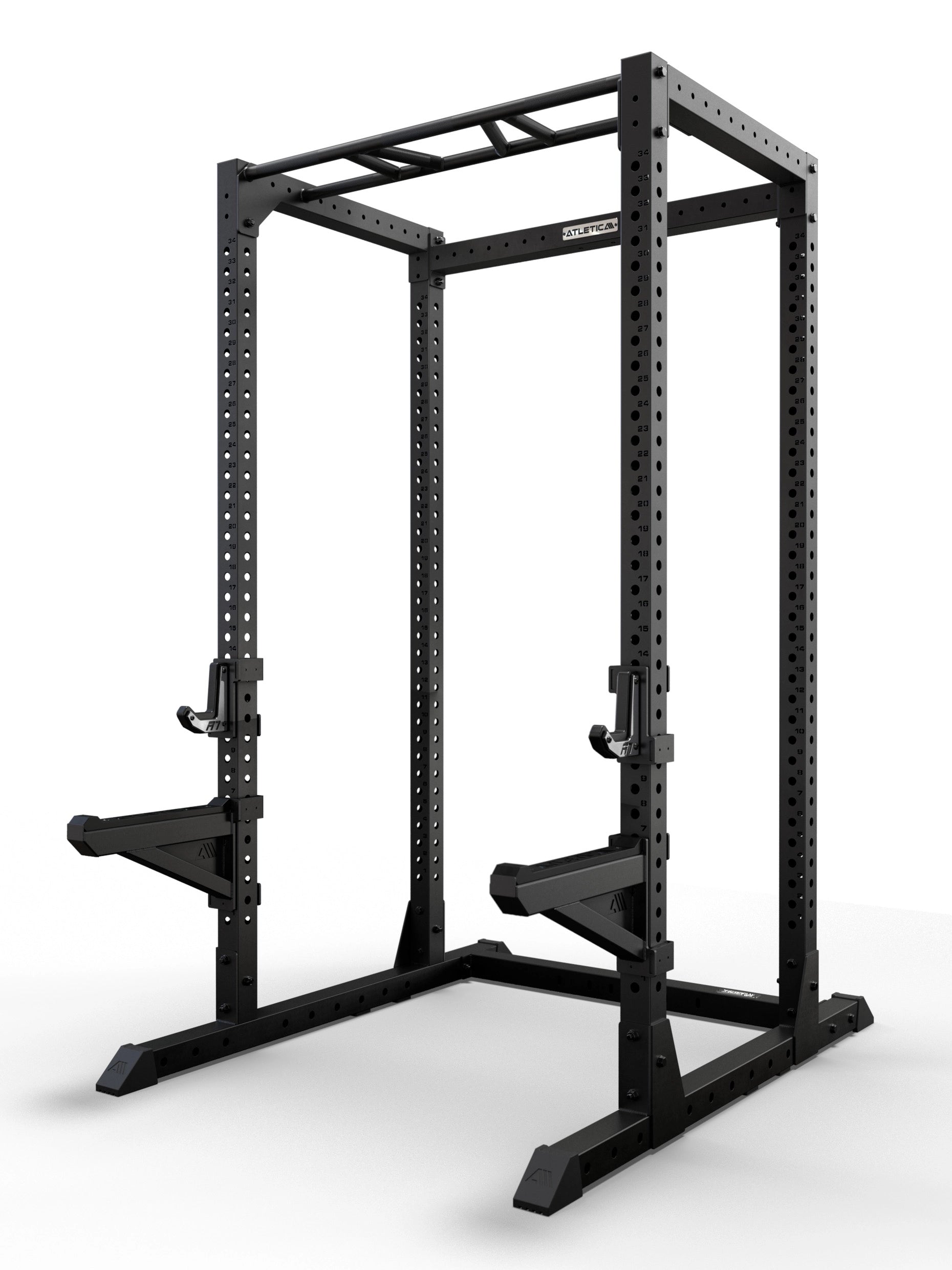 Atletica R7 Root Power Rack 224 cm mit 4-Pfosten, Performance J-Hooks und Spotter Arms für Langhanteltraining