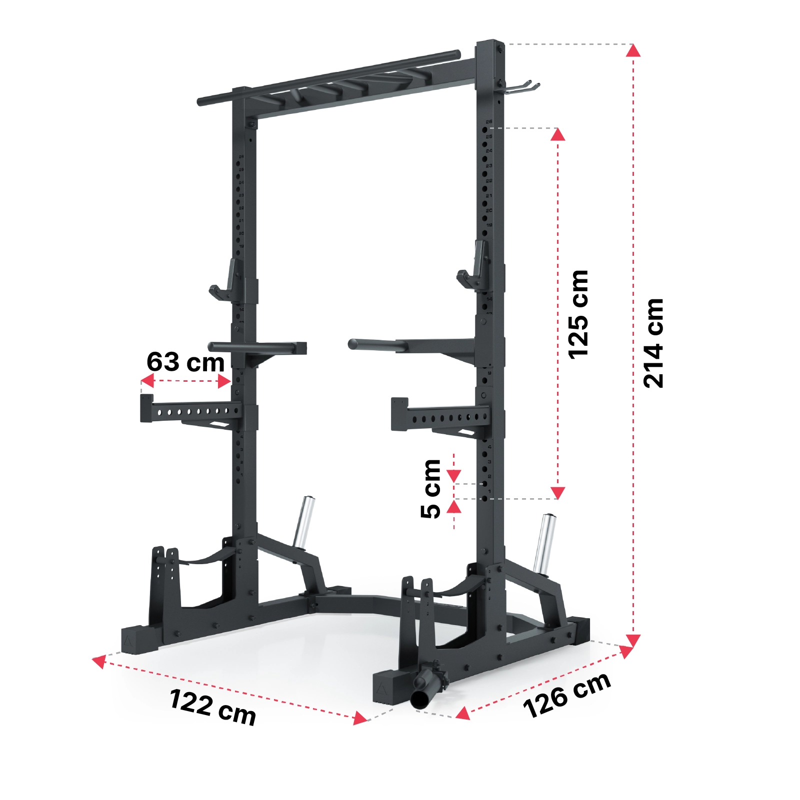 R7 Half Rack: Dimensionen
