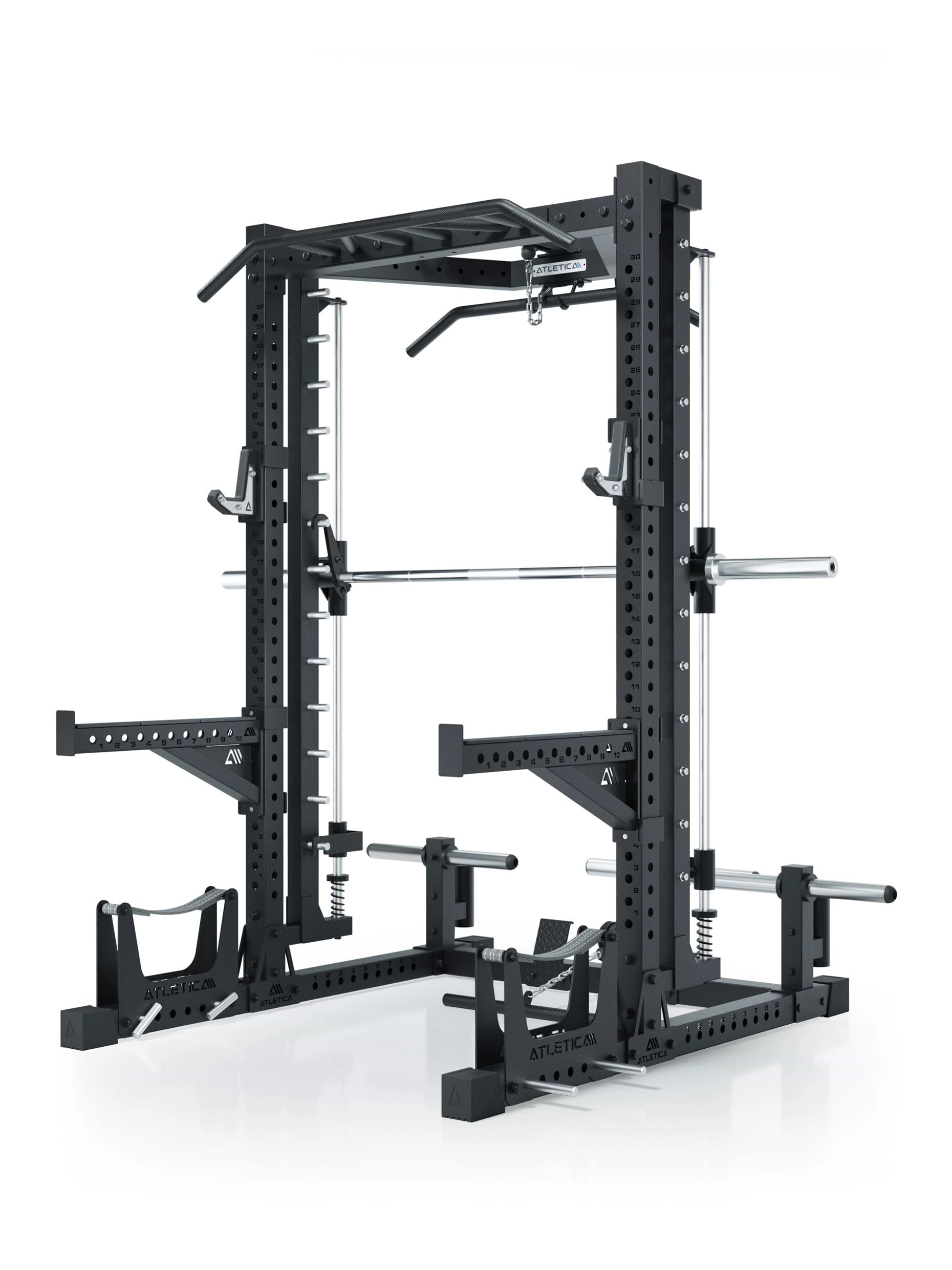 ATLETICA R7 Squat Rack mit Latzug und Multipresse Nemesis 70x70 Uprights R7 Serie #size_203-cm