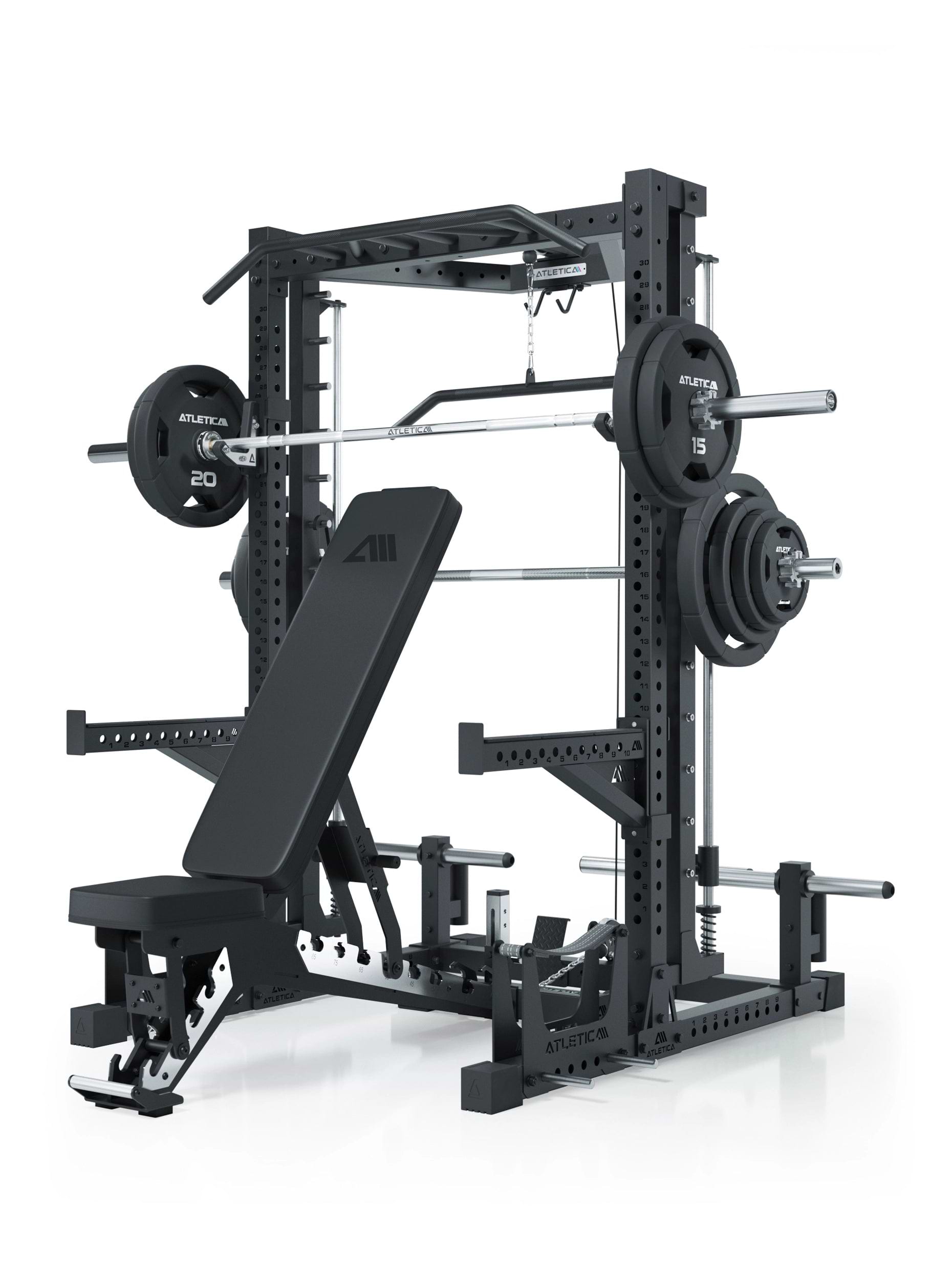 ATLETICA R7 Squat Rack mit Latzug und Multipresse Nemesis 70x70 Uprights R7 Serie