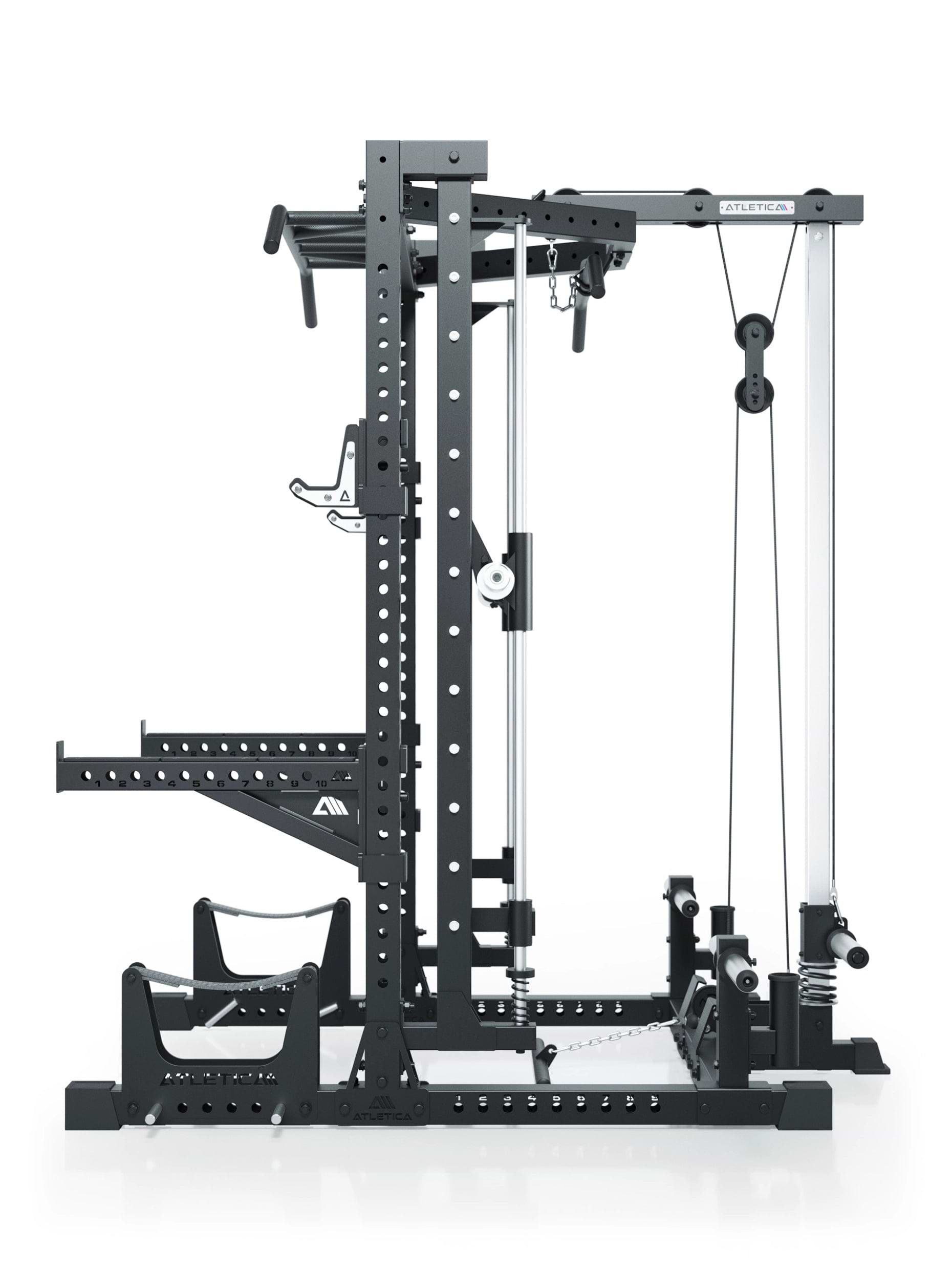ATLETICA R7 Squat Rack mit Latzug und Multipresse Nemesis 70x70 Uprights R7 Serie
