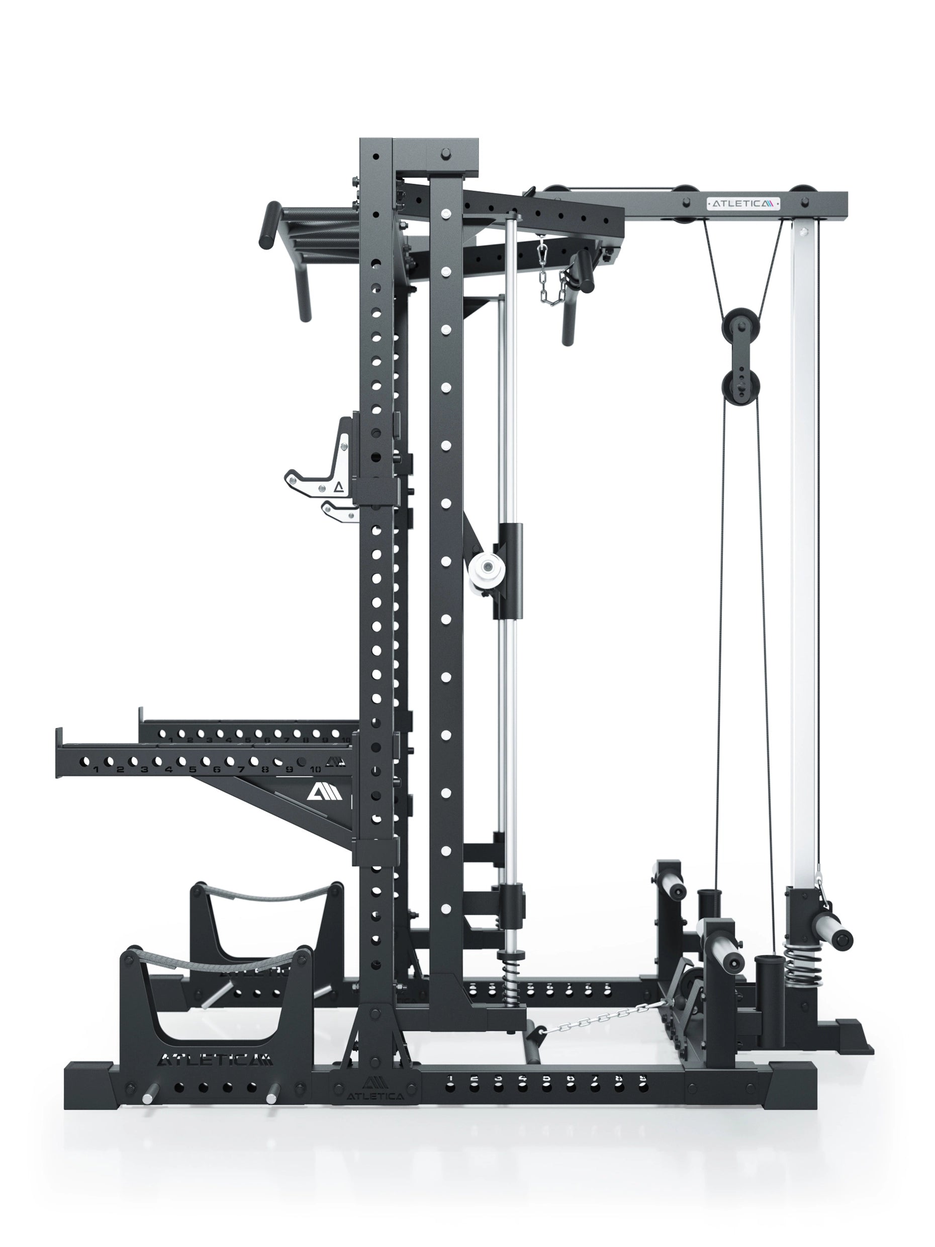 ATLETICA R7 Squat Rack mit Latzug und Multipresse Nemesis 70x70 Uprights R7 Serie 