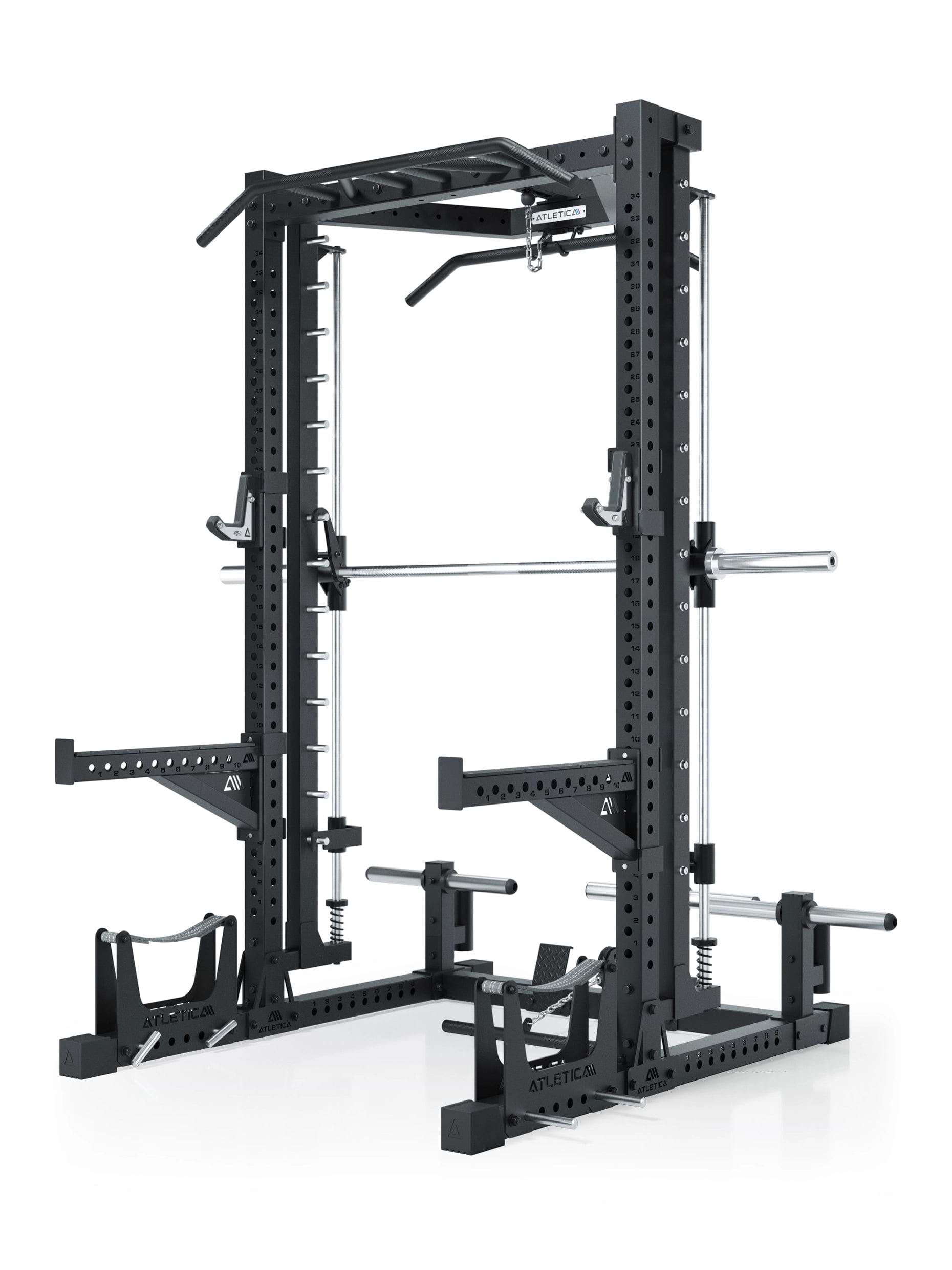ATLETICA R7 Squat Rack mit Latzug und Multipresse Nemesis 70x70 Uprights R7 Serie