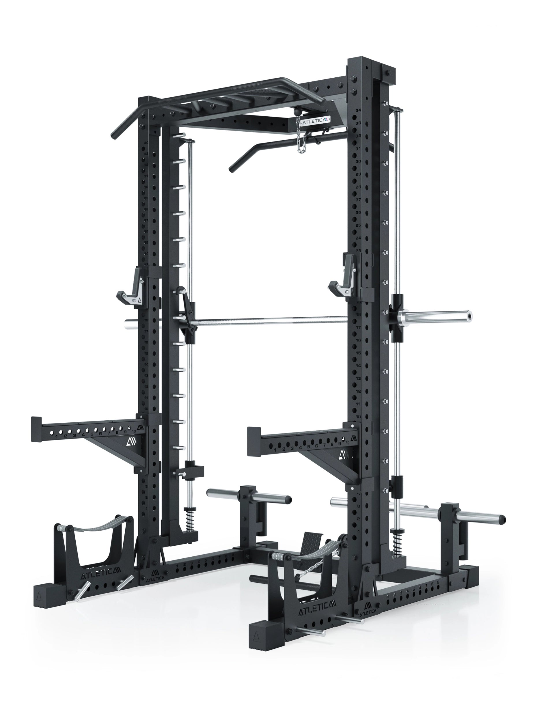 ATLETICA R7 Squat Rack mit Latzug und Multipresse Nemesis 70x70 Uprights R7 Serie 