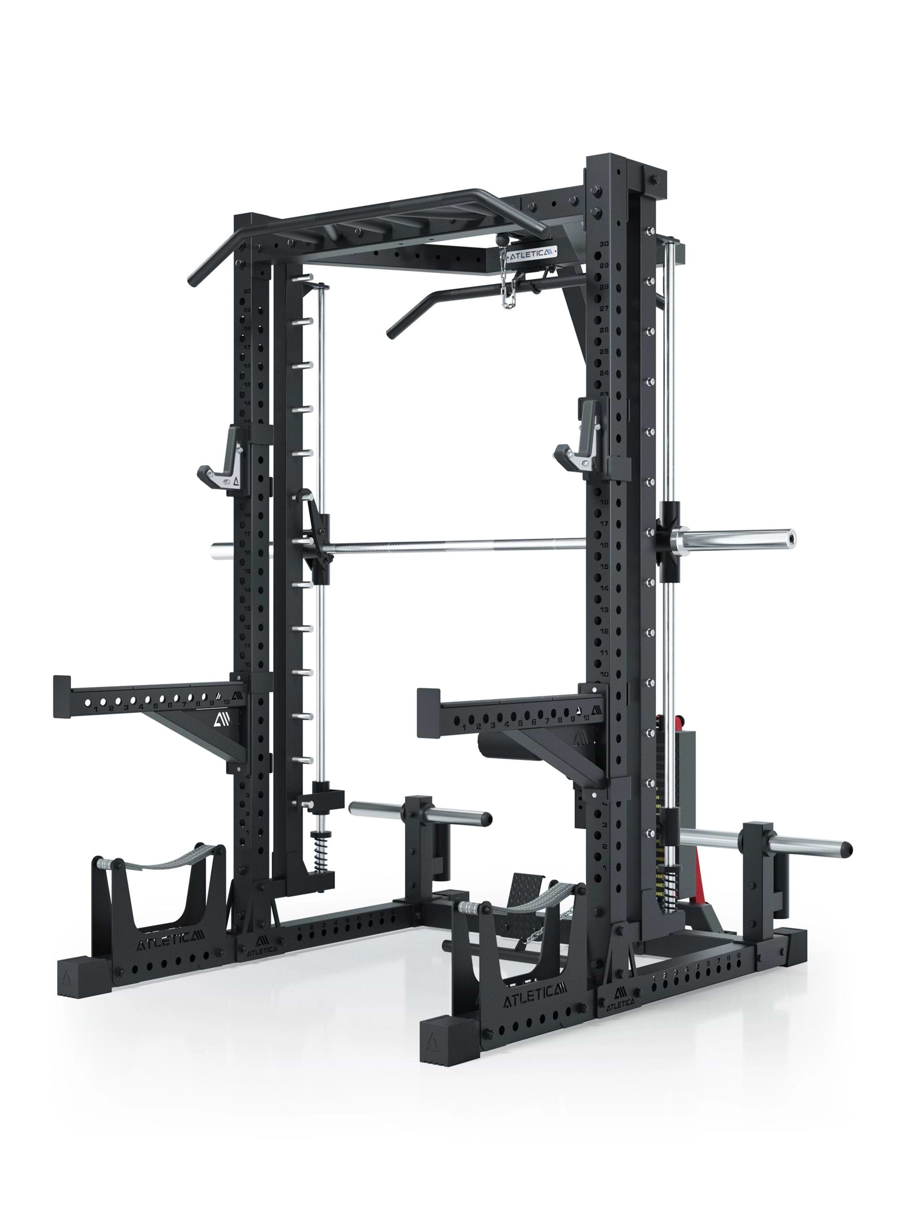 ATLETICA R7 Squat Rack mit Multipresse und 125kg Latzug Nemesis 70x70 Uprights R7 Serie #size_203-cm