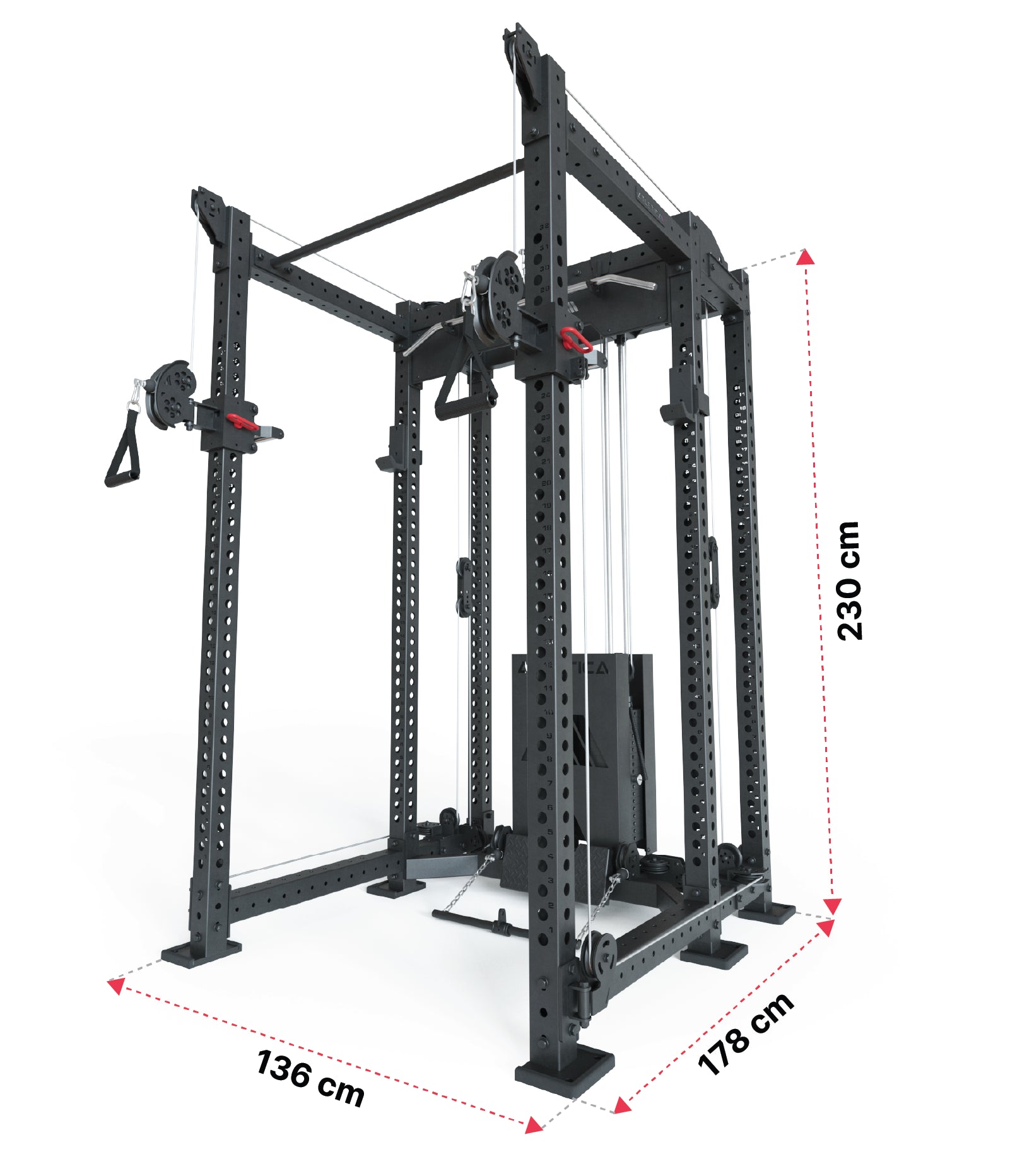 R8 Alpha Power Rack Dimensionen