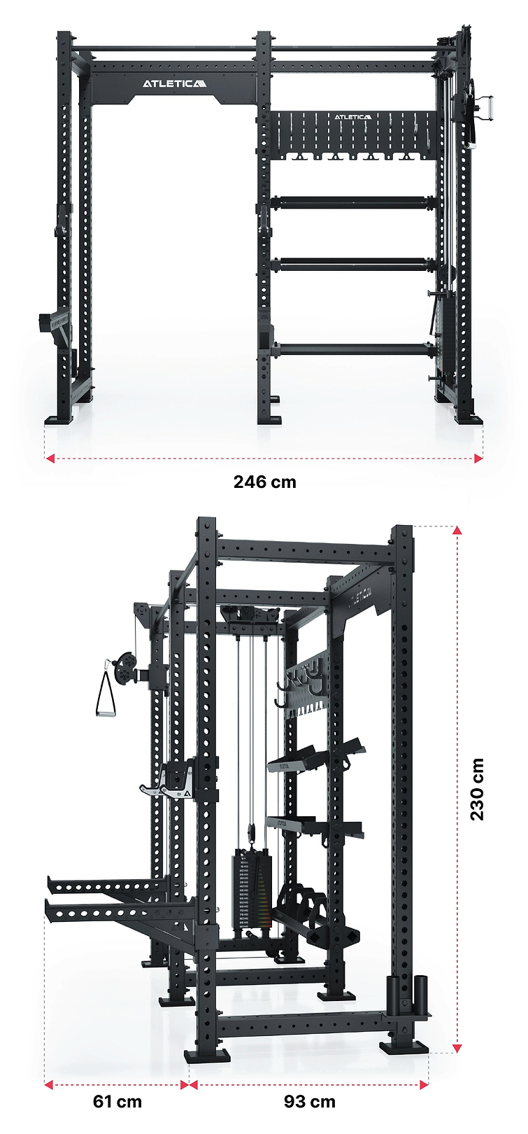 R8 Falcon Power Rack Dimensionen