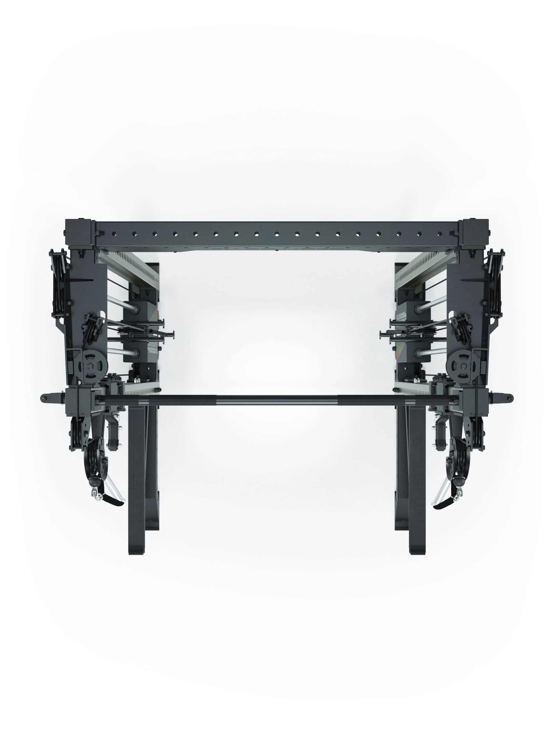 Power Rack R8-Bradley Kabelzug Station: Power Rack mit Seilzug und 2x90kg seitlichen Gewichtsblocks | Modular ausbaubar mit Multipresse und Jammer Arms | 