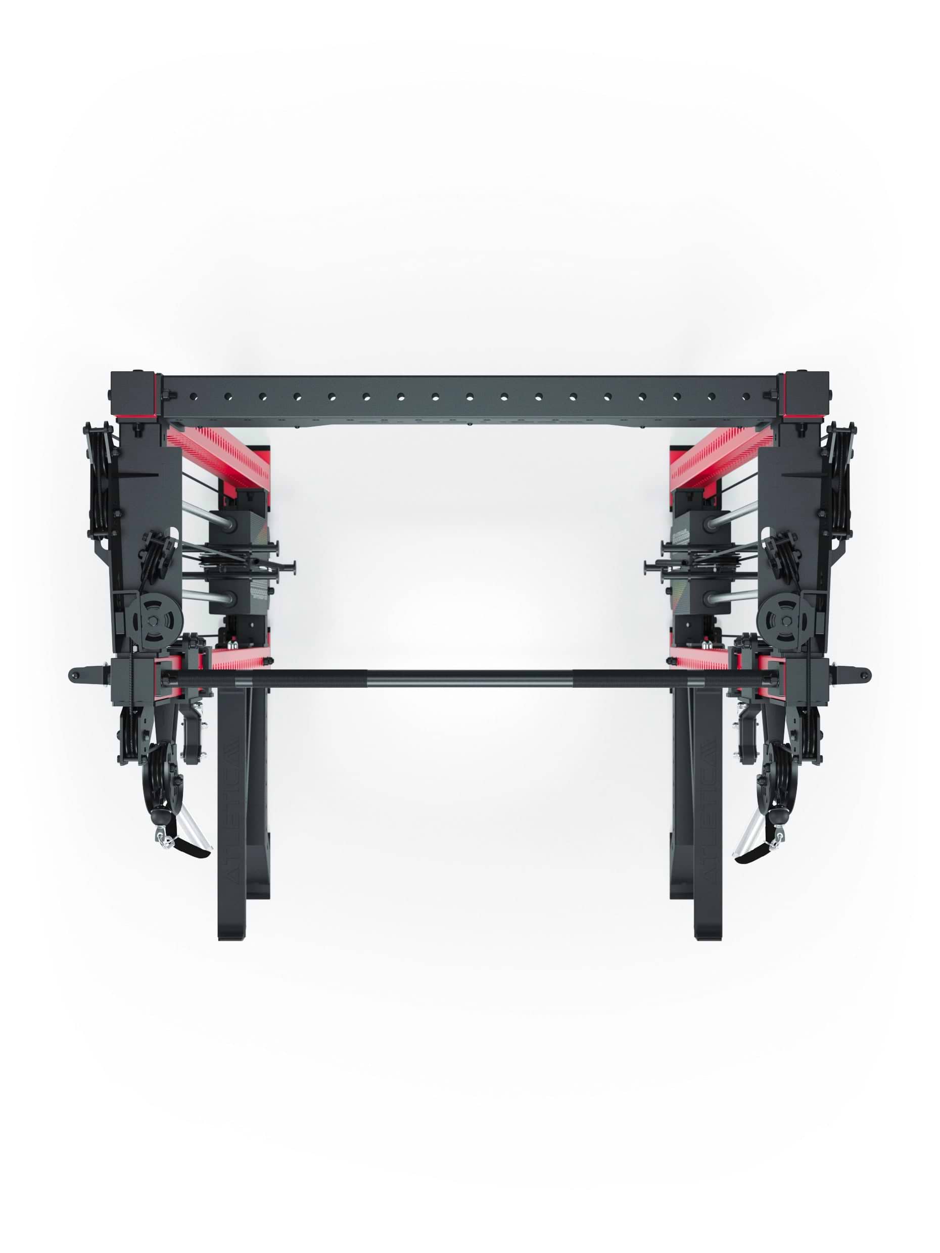 Power Rack R8-Bradley Kabelzug Station: Power Rack mit Seilzug und 2x90kg seitlichen Gewichtsblocks | Modular ausbaubar mit Multipresse und Jammer Arms |
