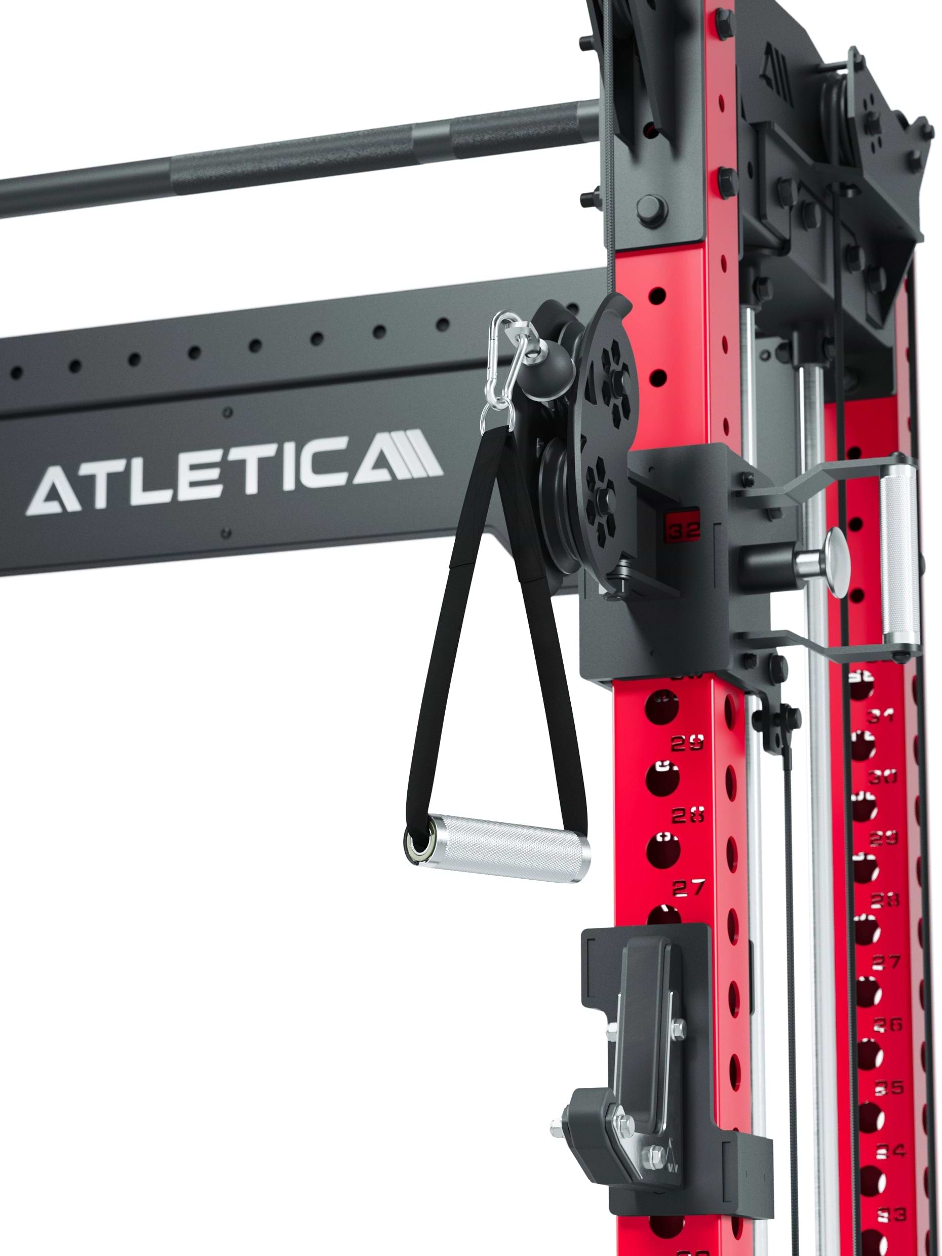 Power Rack R8-Bradley Kabelzug Station: Power Rack mit Seilzug und 2x90kg seitlichen Gewichtsblocks | Modular ausbaubar mit Multipresse und Jammer Arms | 