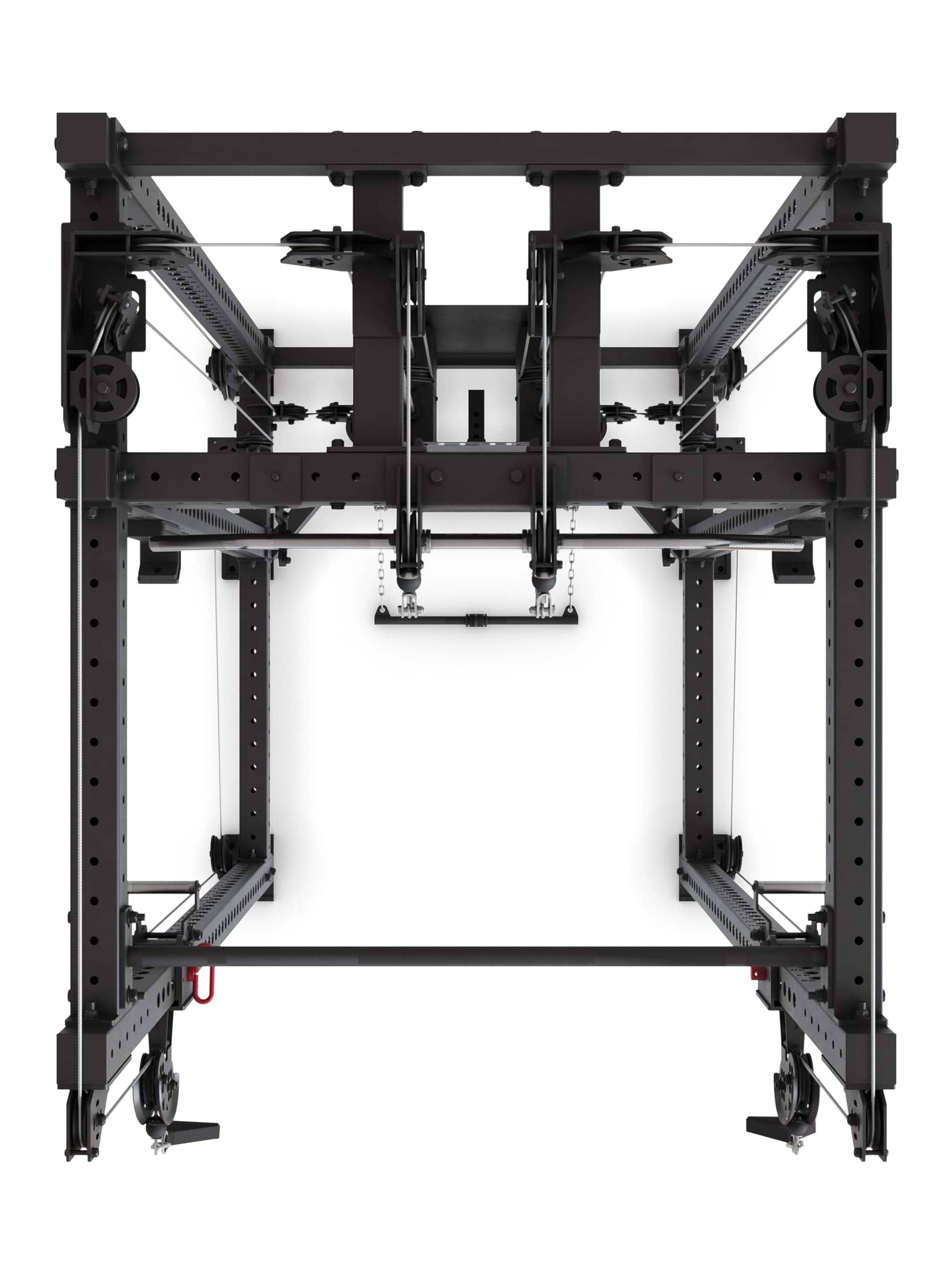 Power Rack R8-Alpha: Squat Rack & Kabelzug | 180kg Steckgewichte für Cable Cross, Latzug, Rudern | Klimmzugstange, J-Hooks | 6-Pfosten