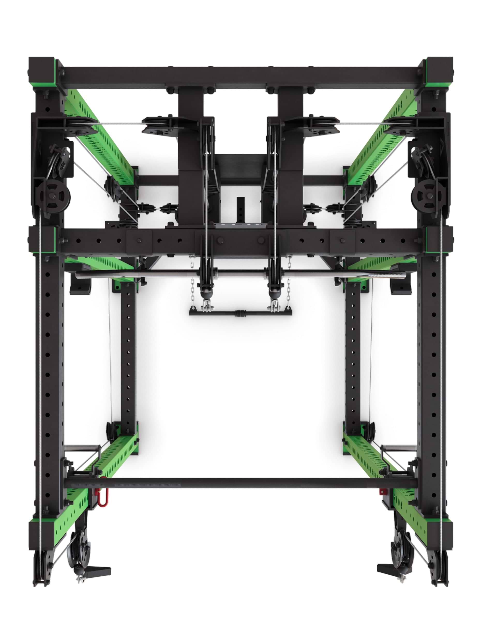 Power Rack R8-Alpha: Squat Rack & Kabelzug | 180kg Steckgewichte für Cable Cross, Latzug, Rudern | Klimmzugstange, J-Hooks | 6-Pfosten